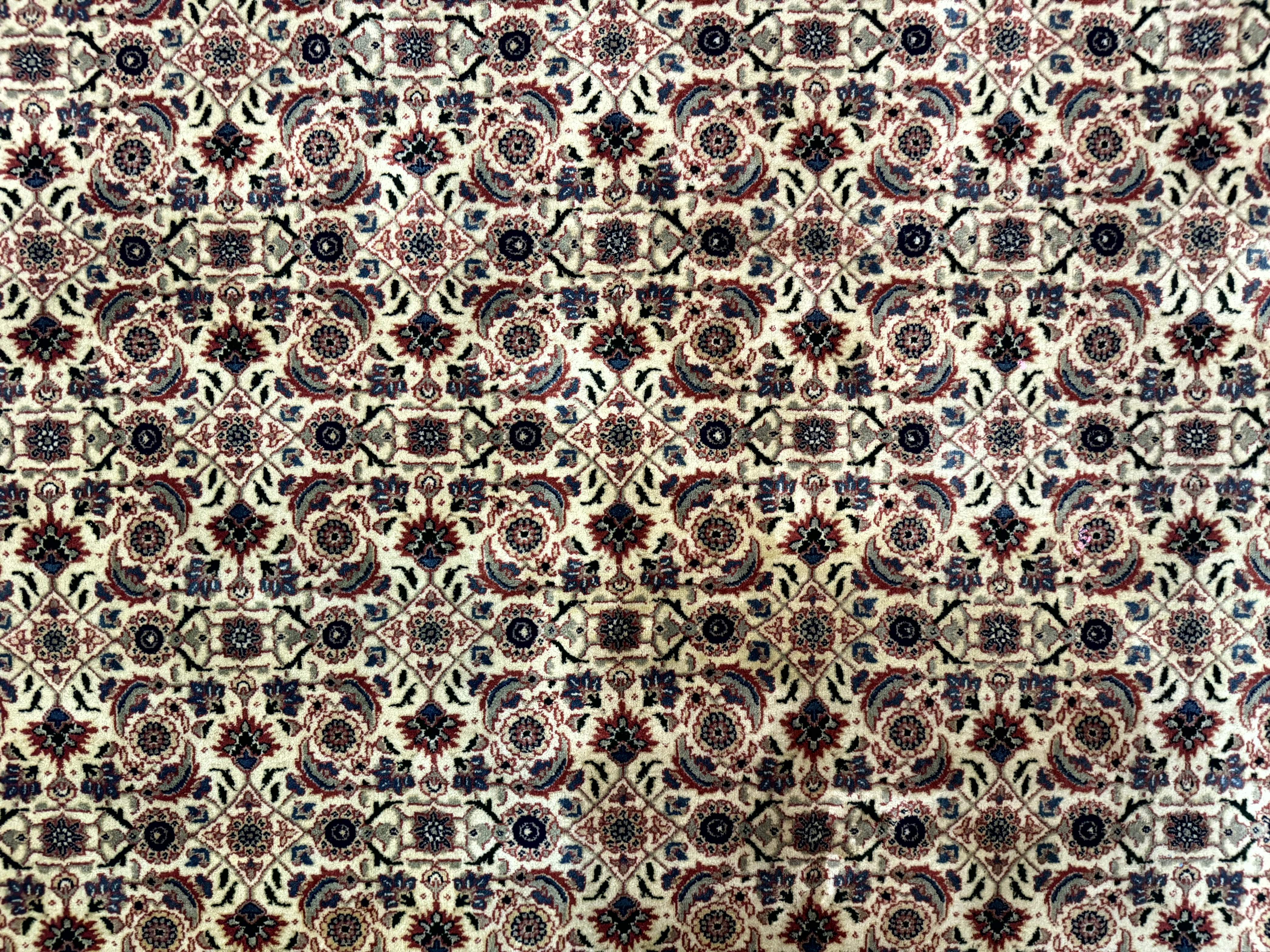 Indo Persian Rug 9x12, Beige and Rust Red, Fine, Allover Pattern, Wool Hand Knotted - Jewel Rugs