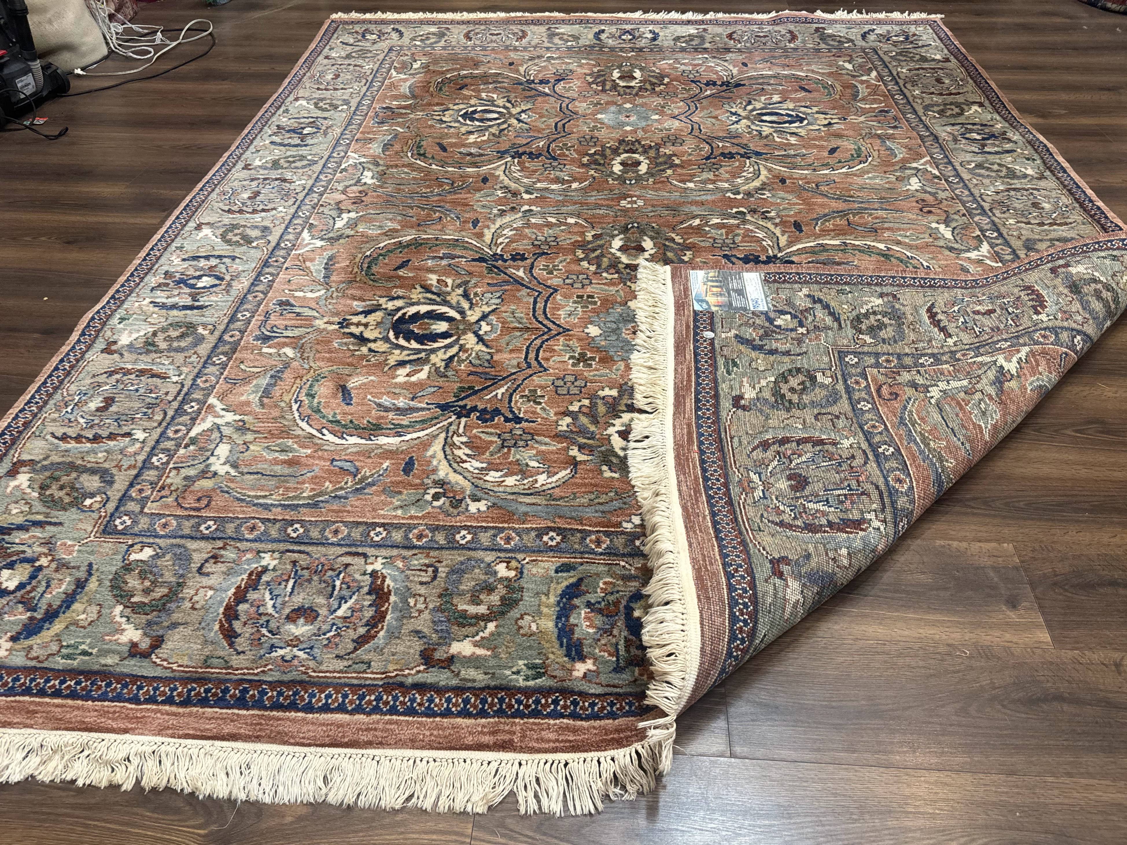 Indo Persian Mahal Rug 8x10, Traditional Wool Oriental Carpet, Pink - Jewel Rugs