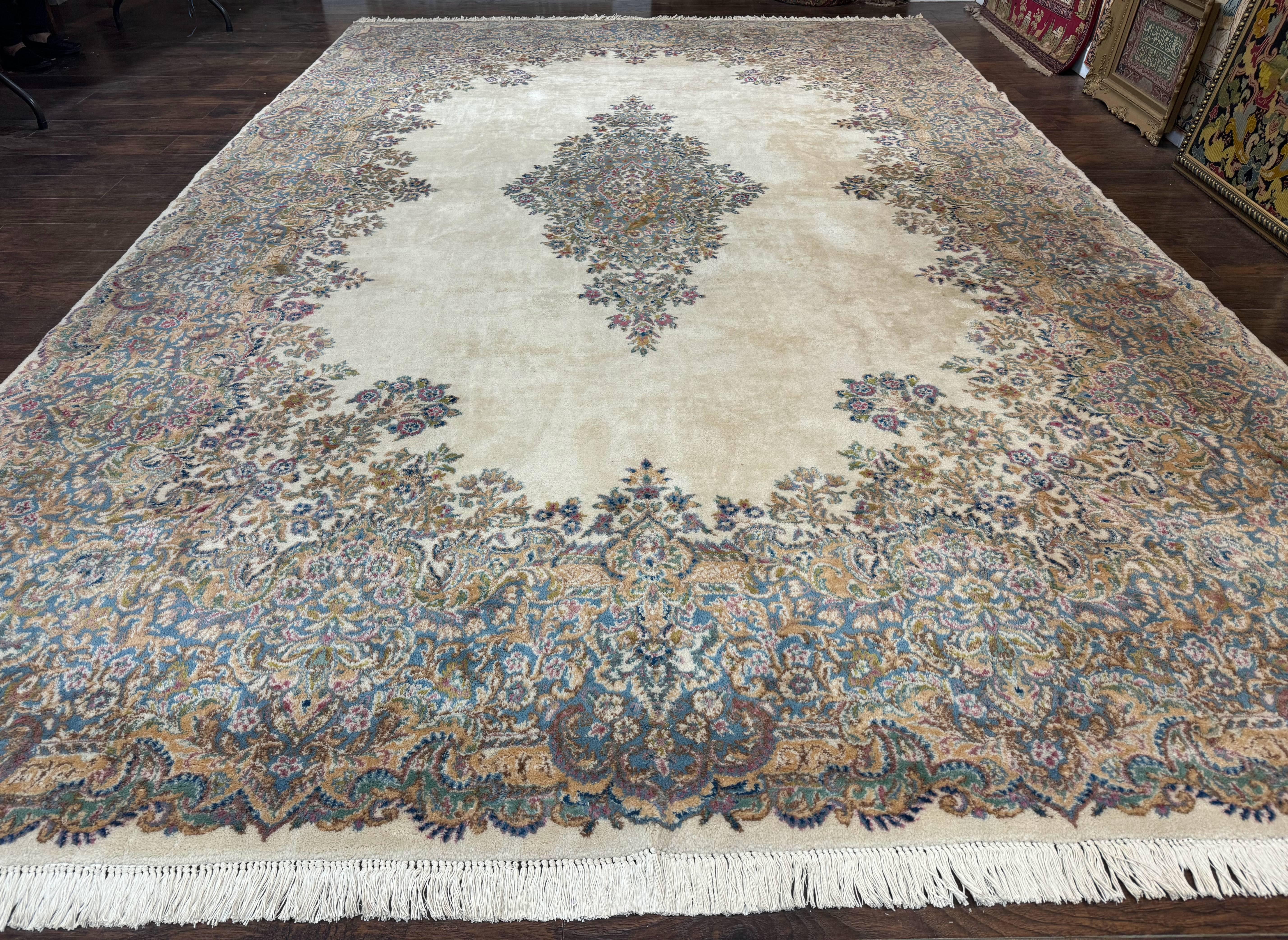 Persian Kerman Rug 10x15, Pastel Colors - Jewel Rugs