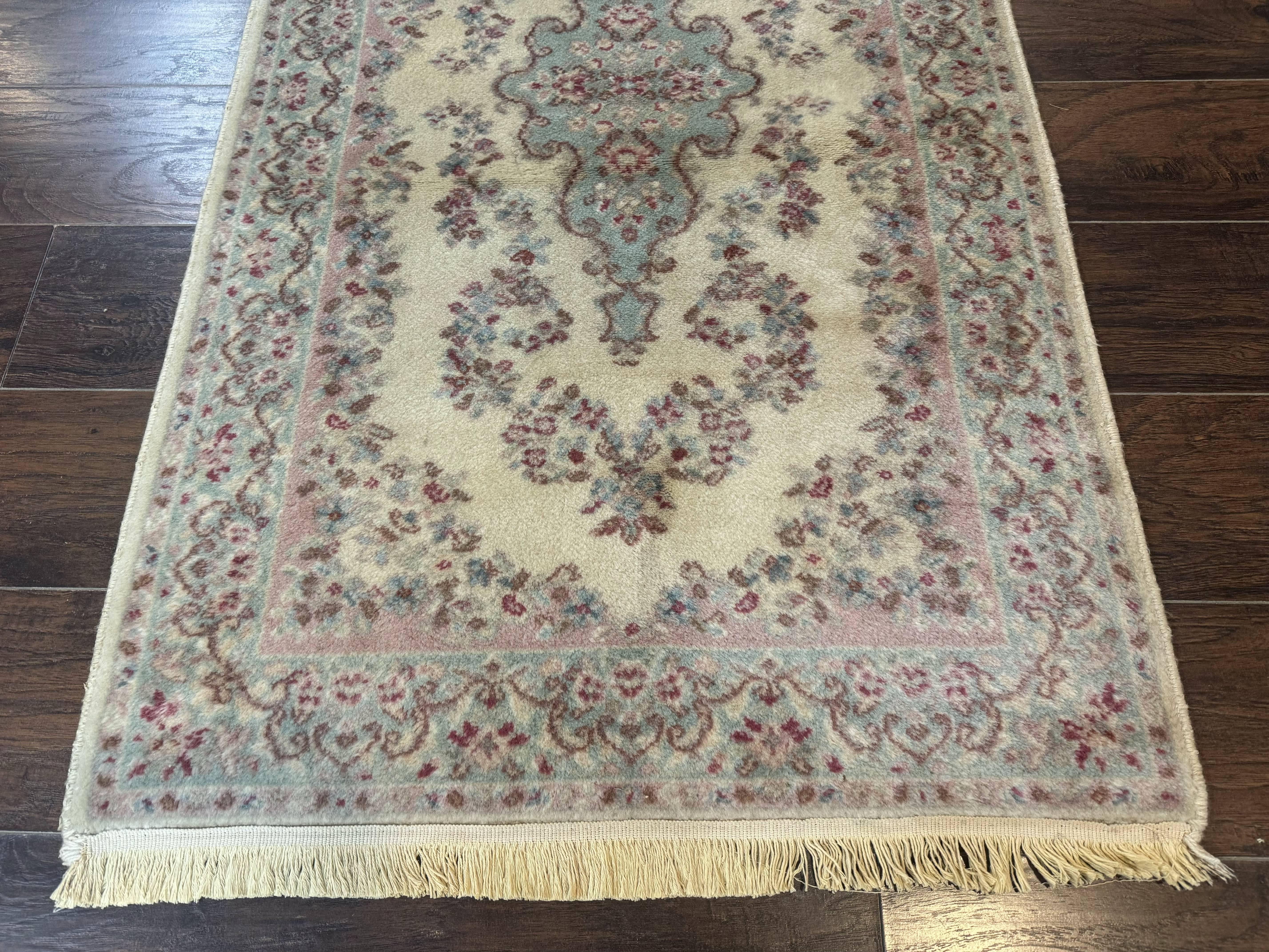 Karastan Rug 3x5, Pastel Ivory Kirman Rug #784, Wool Karastan Carpet, Original 700 Series, Vintage Karastan Area Rug, Discontinued - Jewel Rugs