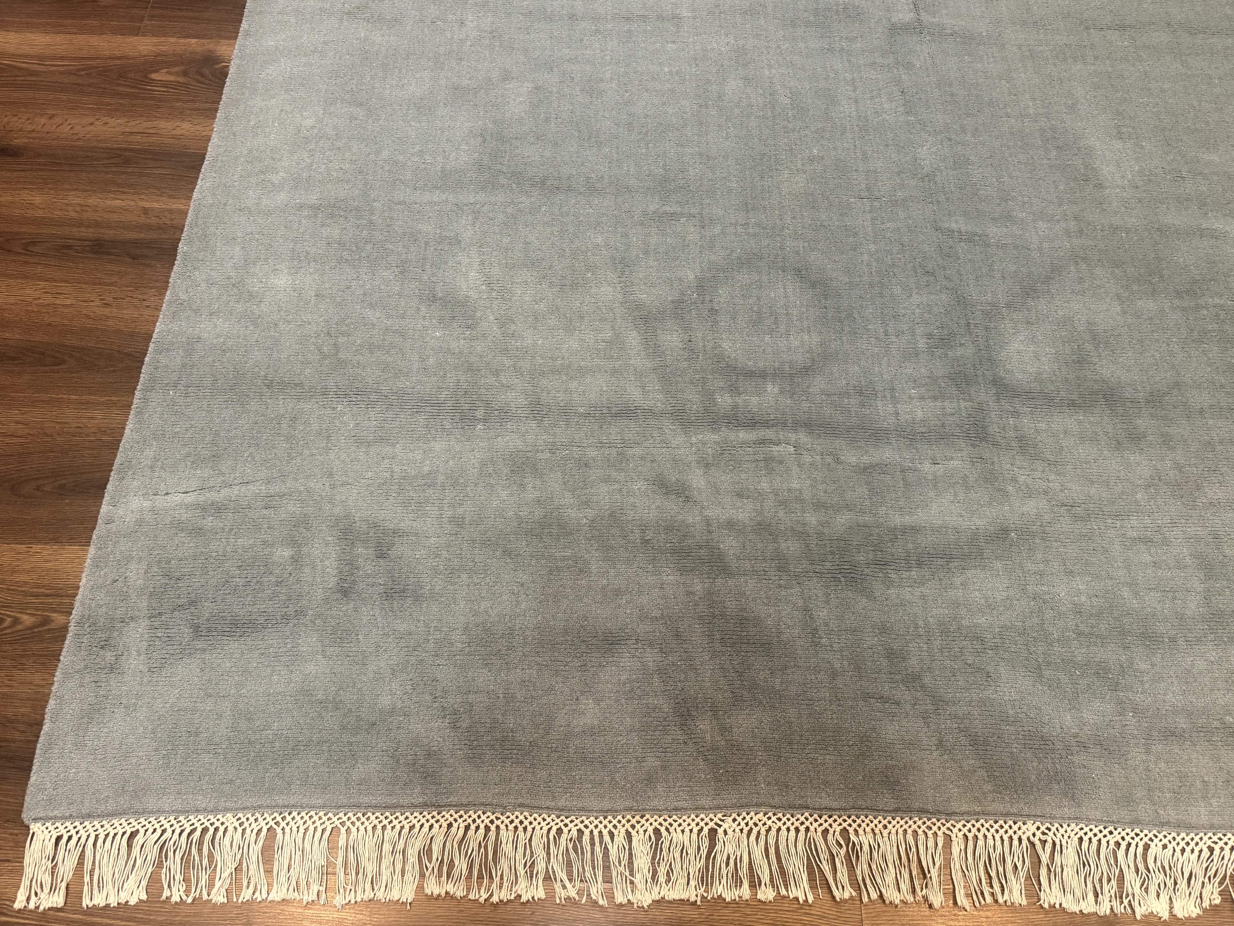 Modern Indian Rug 8x10, Wool, Smoke Blue, Pottery Barn - Jewel Rugs