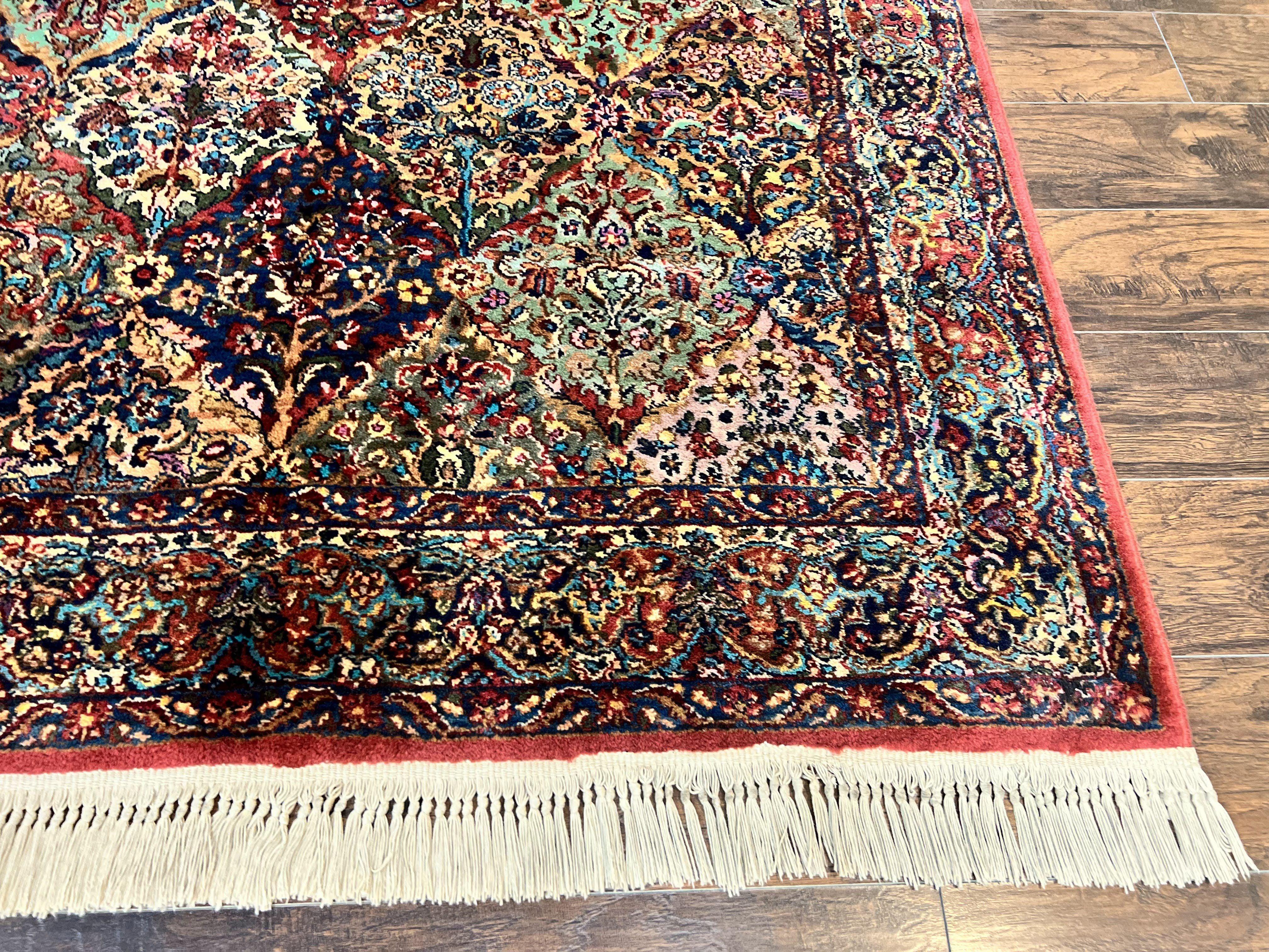 Karastan Rug 5.9 x 9, Multicolor Panel Kirman Rug #717, Wool Original Karastan Collection 700 Series - Jewel Rugs