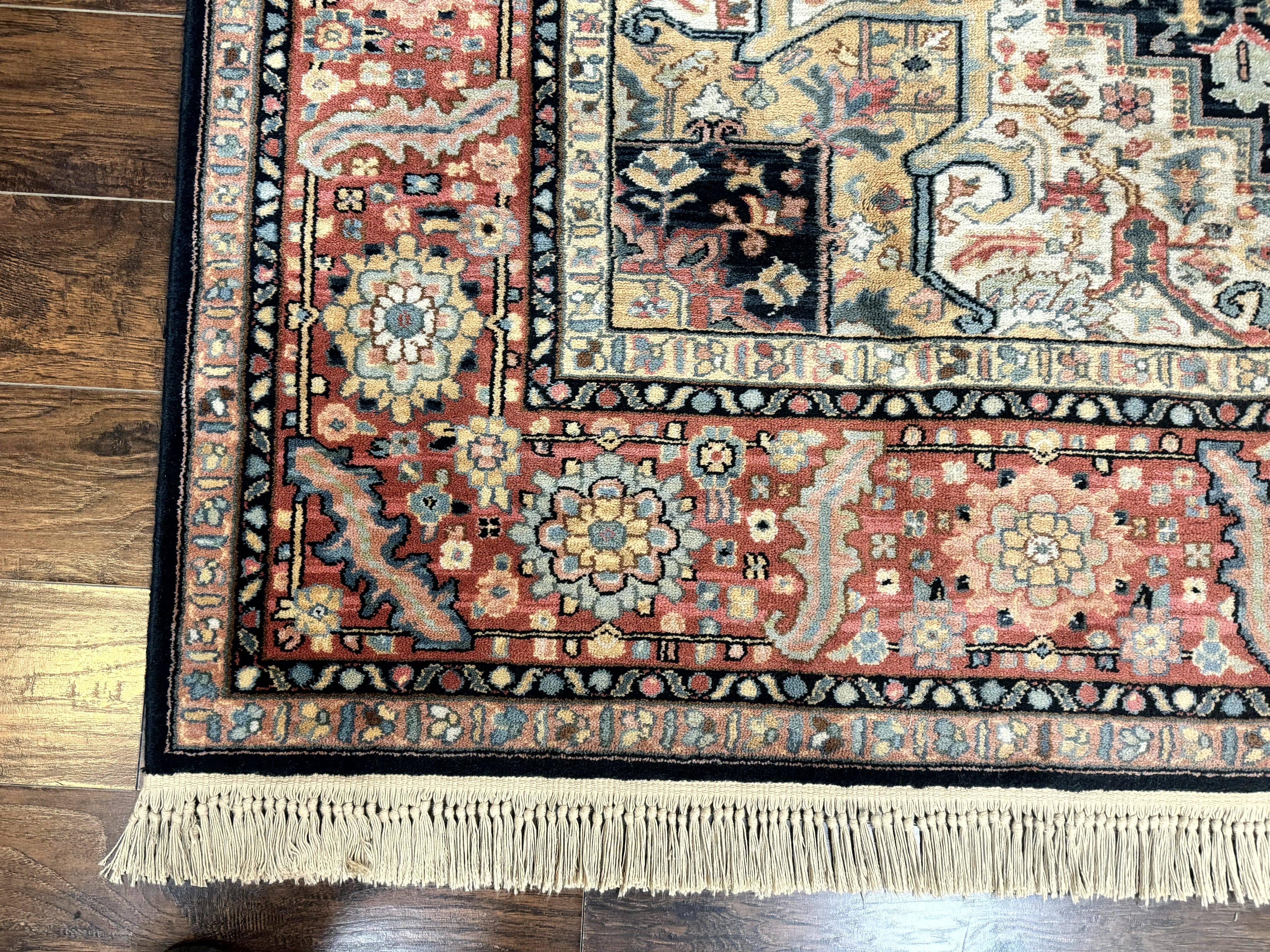 Karastan Navy Heriz #700/701 Rug, 8.8 x 10.6 Karastan Carpet, Wool Pile, Discontinued Vintage Karastan Rug, Original 700 Series, Geometric - Jewel Rugs