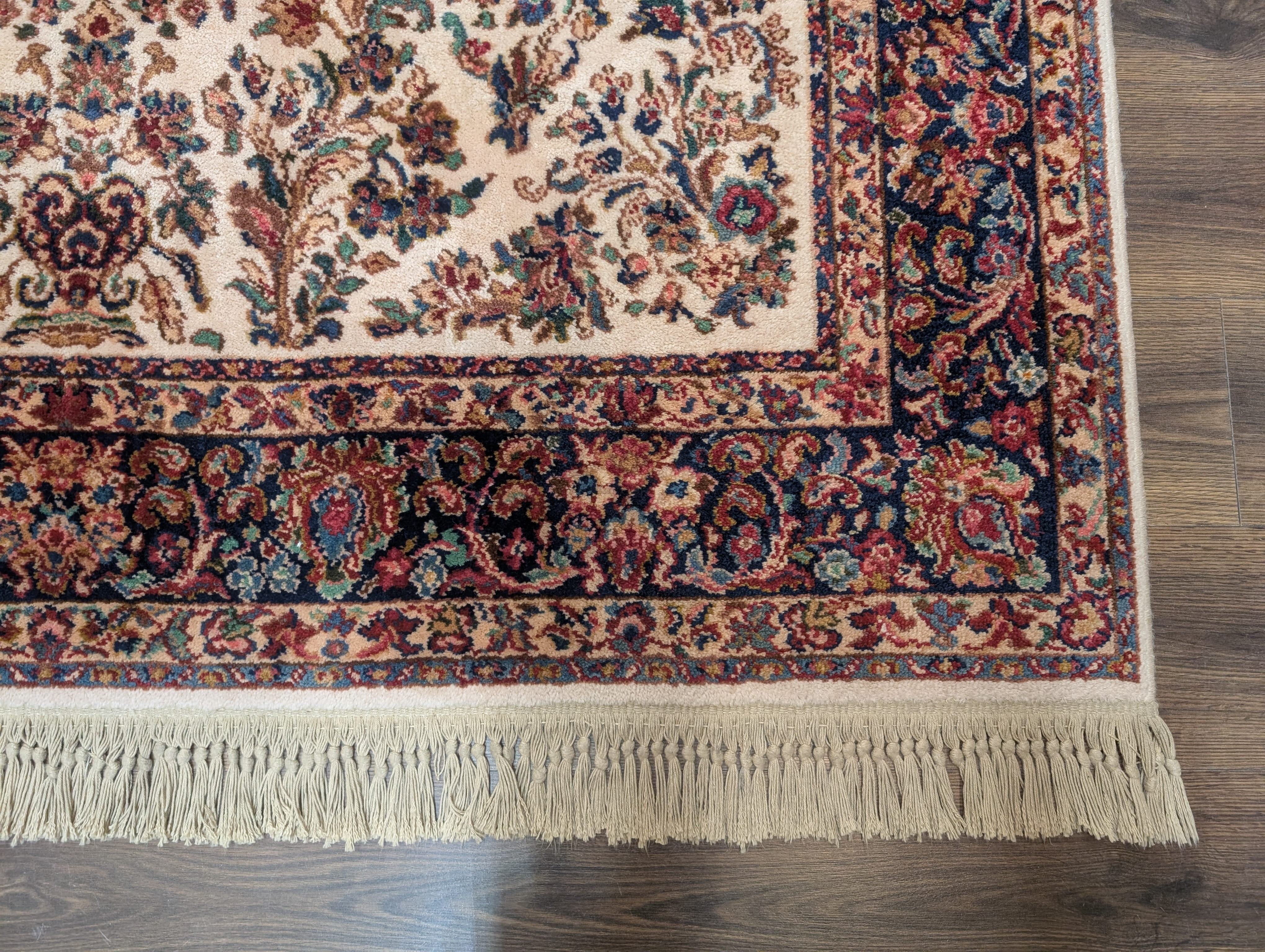 Karastan Rug 5.9 x 9, Ivory Sarouk #760, Original 700 Series, Wool Pile, Vintage - Jewel Rugs