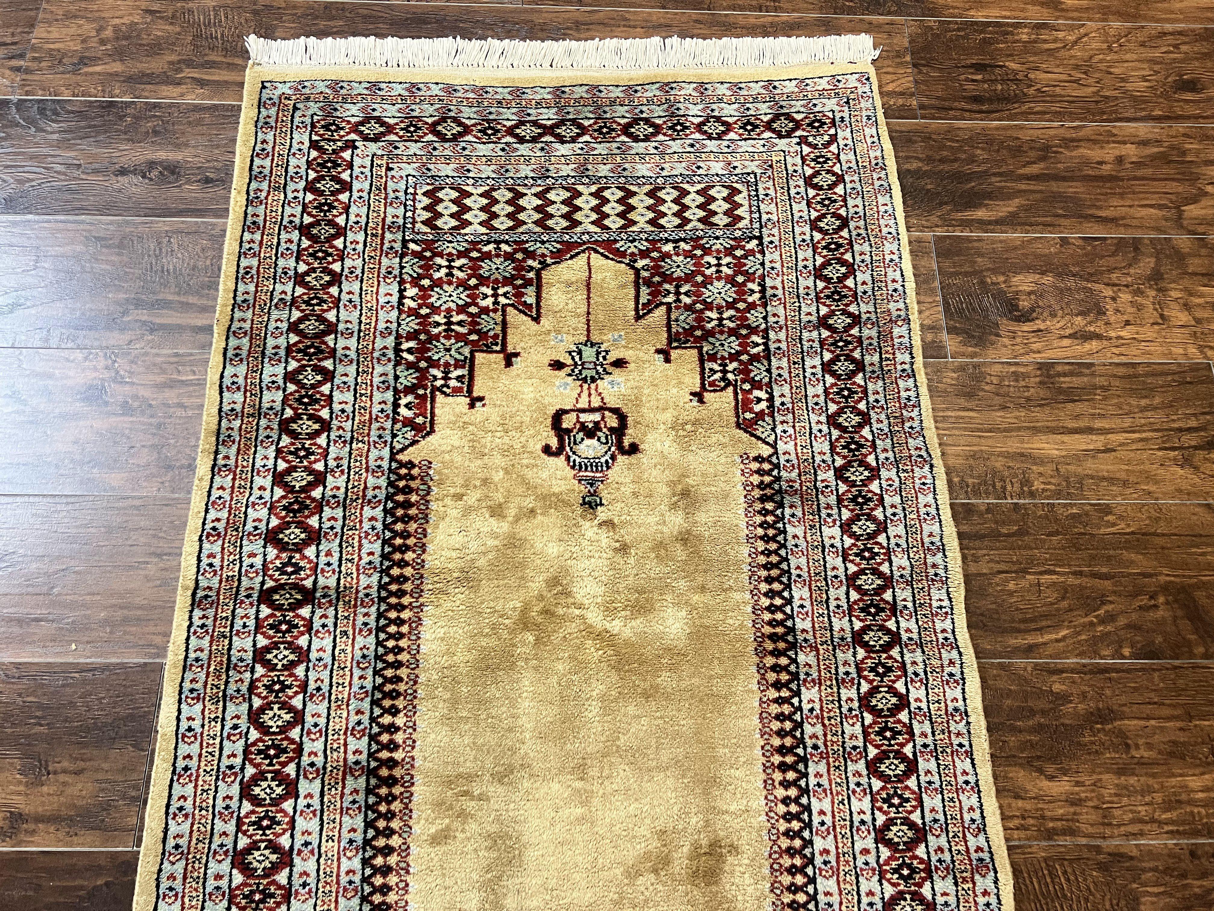 Bokhara Prayer Rug 3x5, Pakistani Turkoman Carpet, Tan, Handmade Vintage Wool Carpet - Jewel Rugs