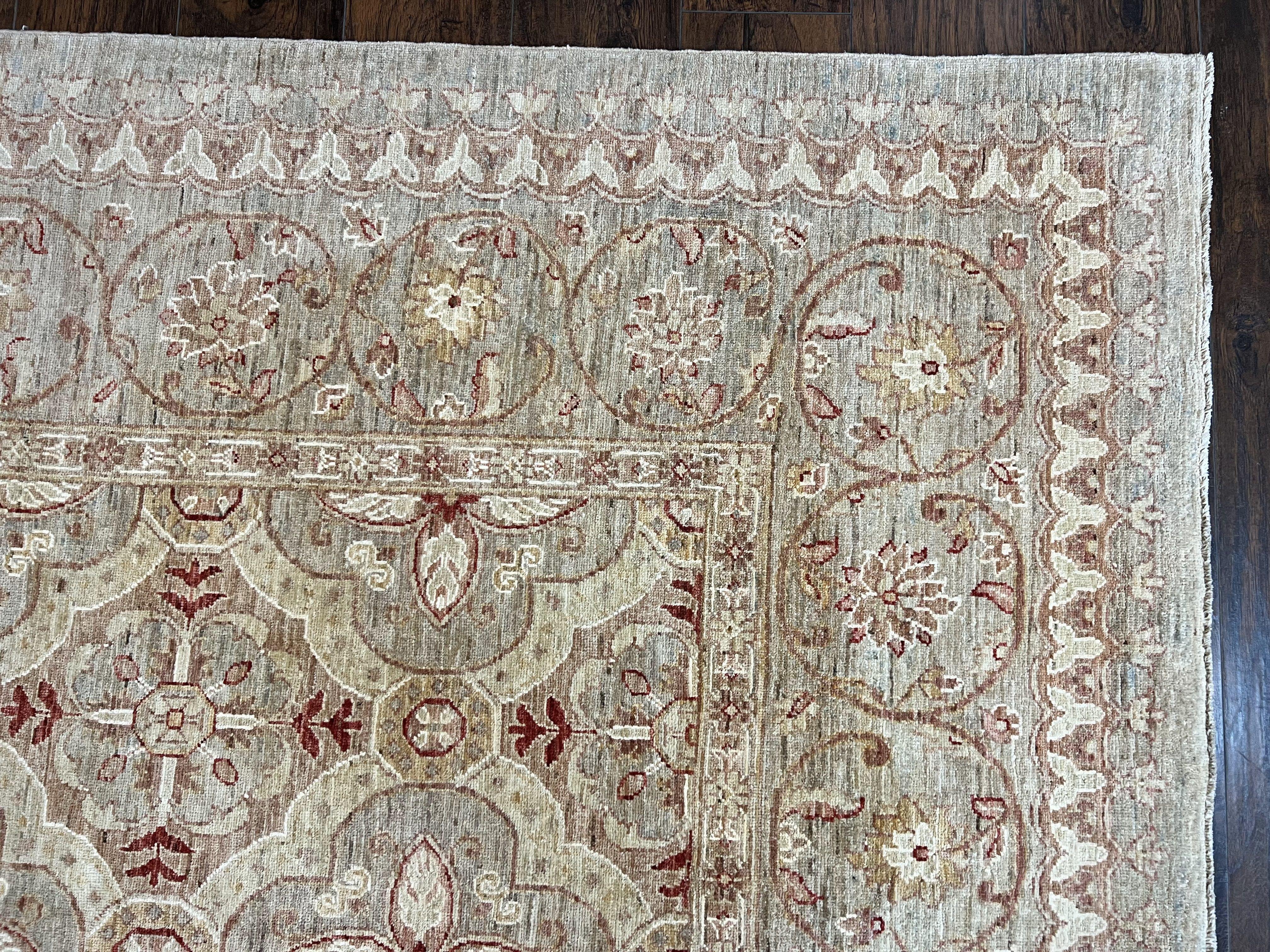 Turkish Oushak Rug 10x14, Neutral Colors Large Room Sized Handmade Wool Area Rug, Farmhouse Rug, Hand Knotted Oushak 10 x 14 ft, Gray Taupe - Jewel Rugs