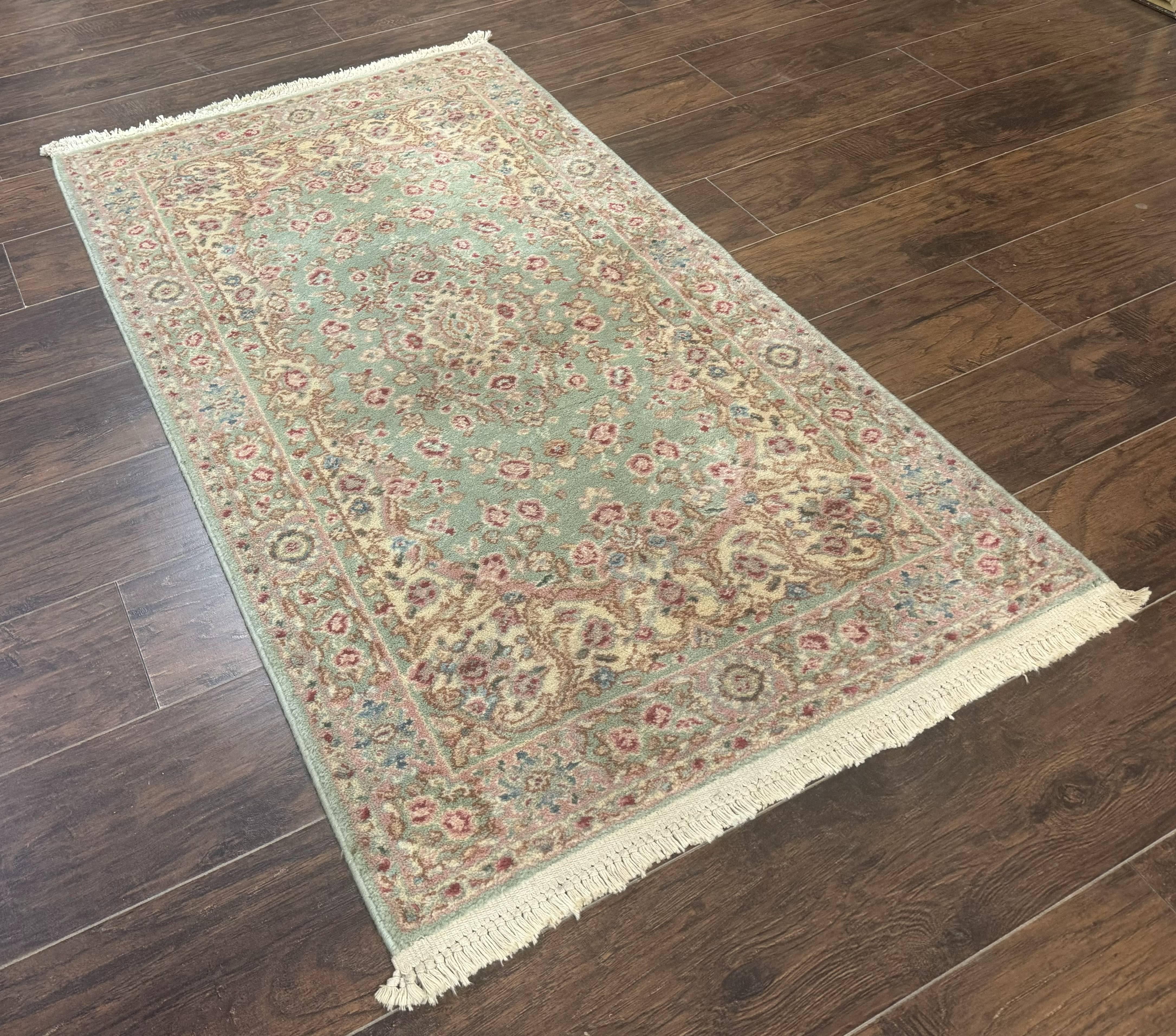 Karastan Rug 3x5 Green Medallion Kirman #712, Original 700 Series, Vintage Discontinued Karastan Area Rug - Jewel Rugs