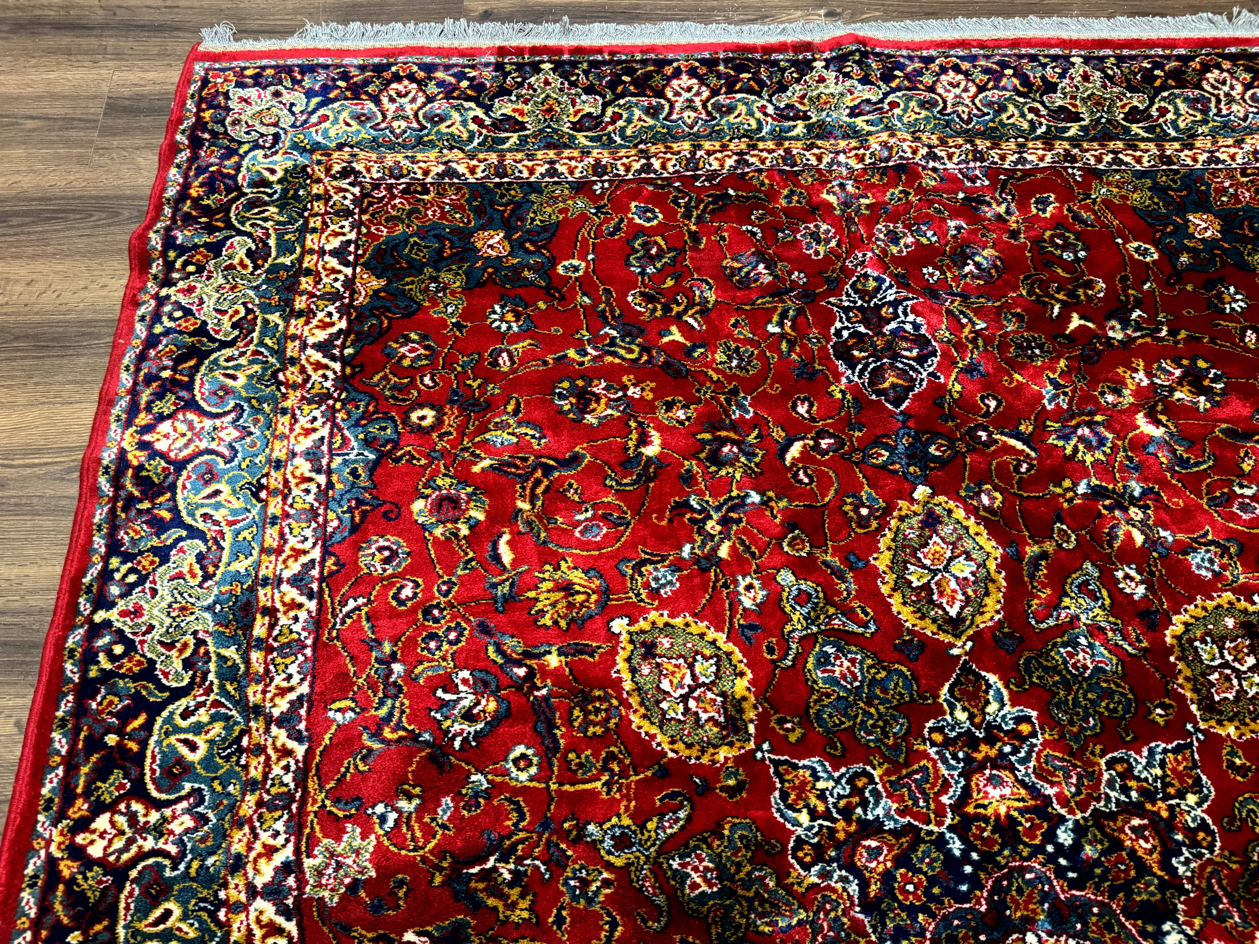 Red Persian Rug 6x9, Medallion Carpet, Ardebil Design, Vintage Belgium Power Loomed Carpet - Jewel Rugs