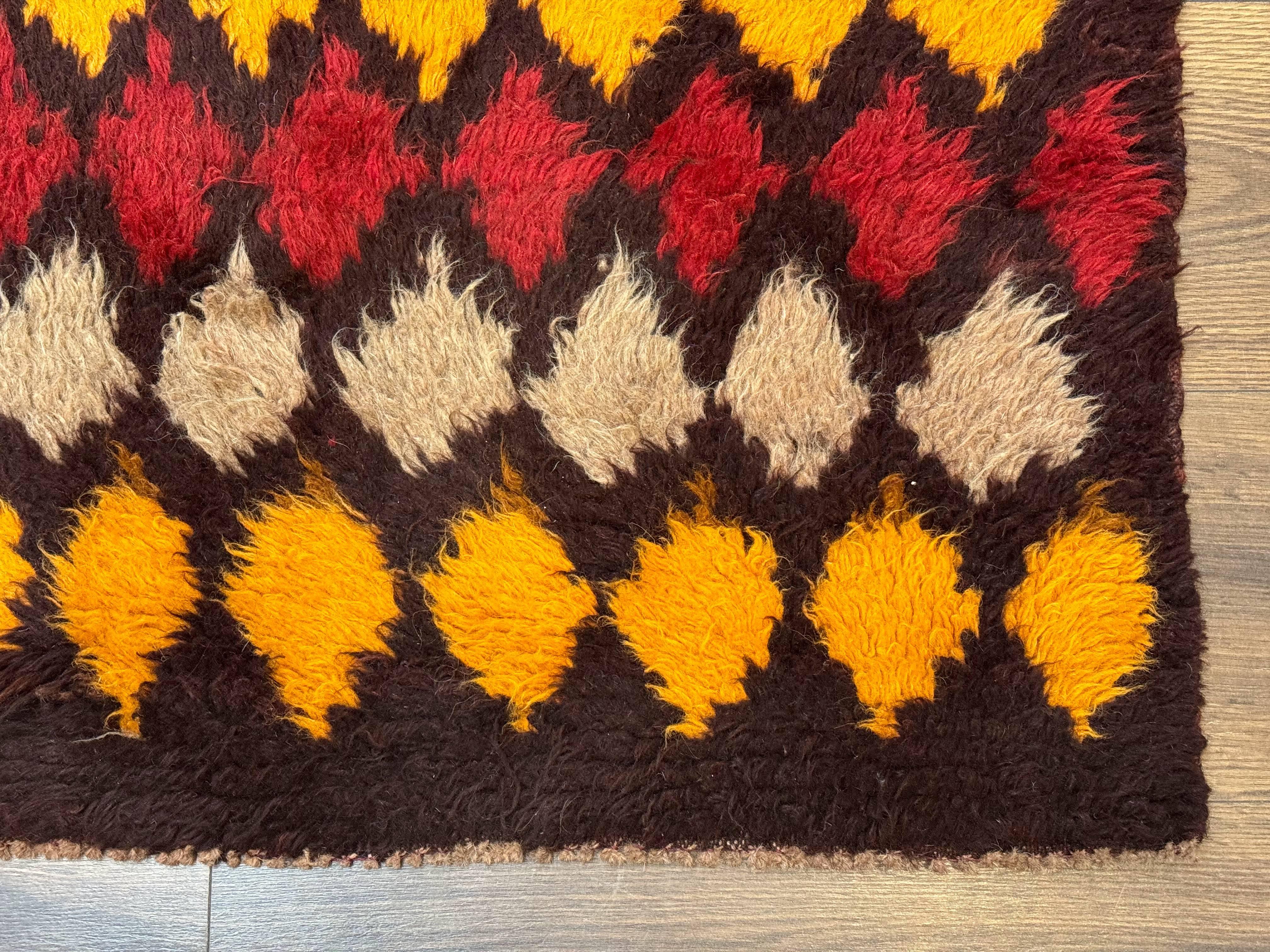 Shaggy Balouch Rug 3x4, Tribal Rug, Afghan Rug, Brown, Multicolor - Jewel Rugs