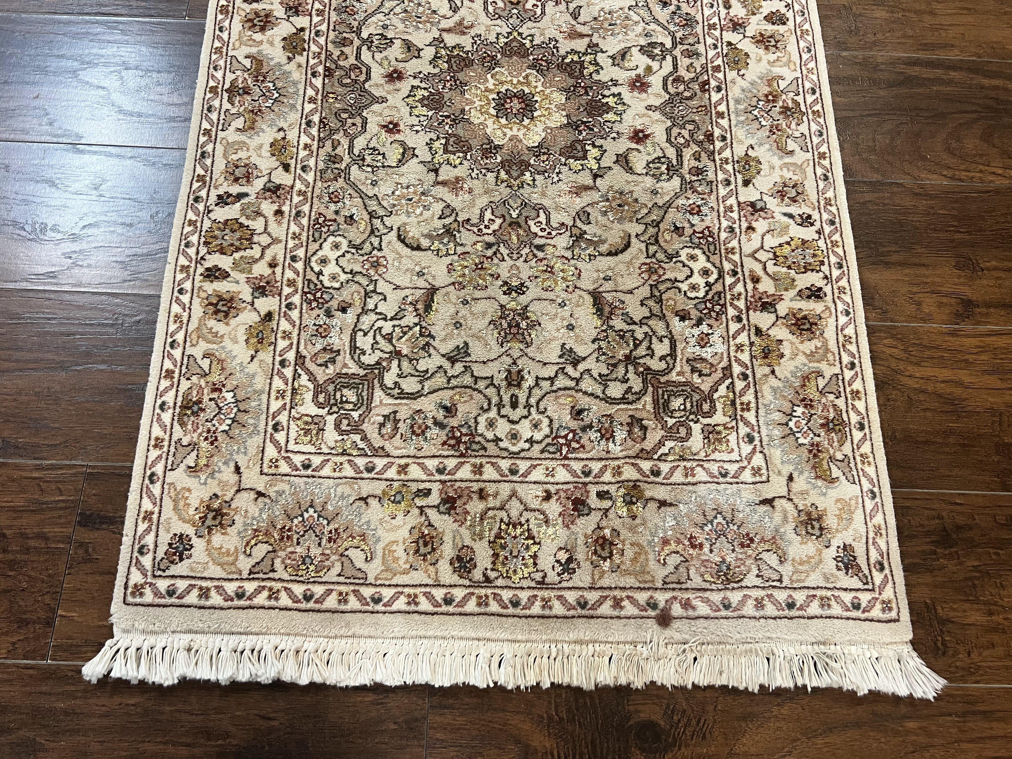 Sino Persian Rug 2.5 x 4, Hand Knotted Oriental Carpet, Small Persian Rug, Floral Medallion, Wool, Vintage - Jewel Rugs
