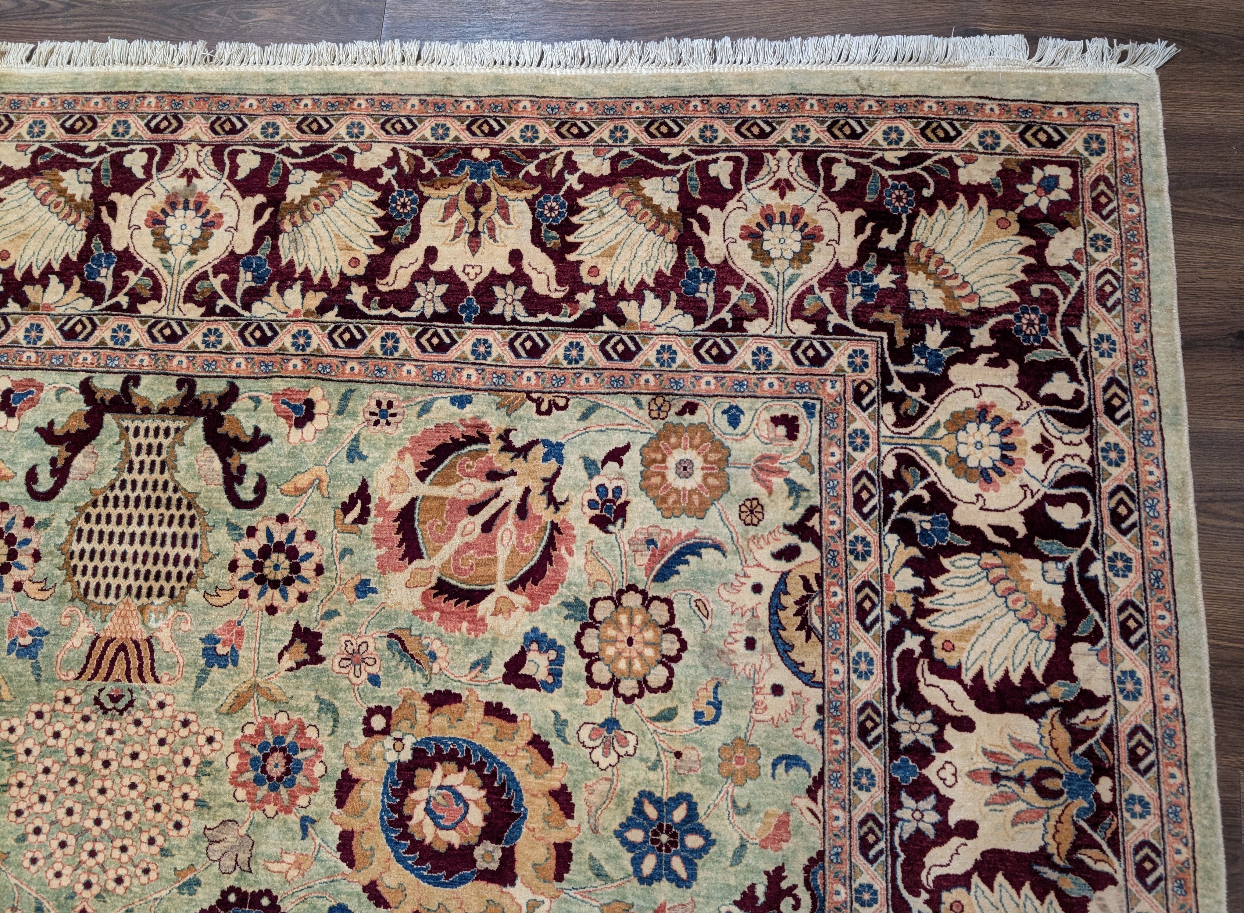 Pak Persian Rug 8x10 – Light Green Hand-Knotted Wool Oriental Carpet - Jewel Rugs