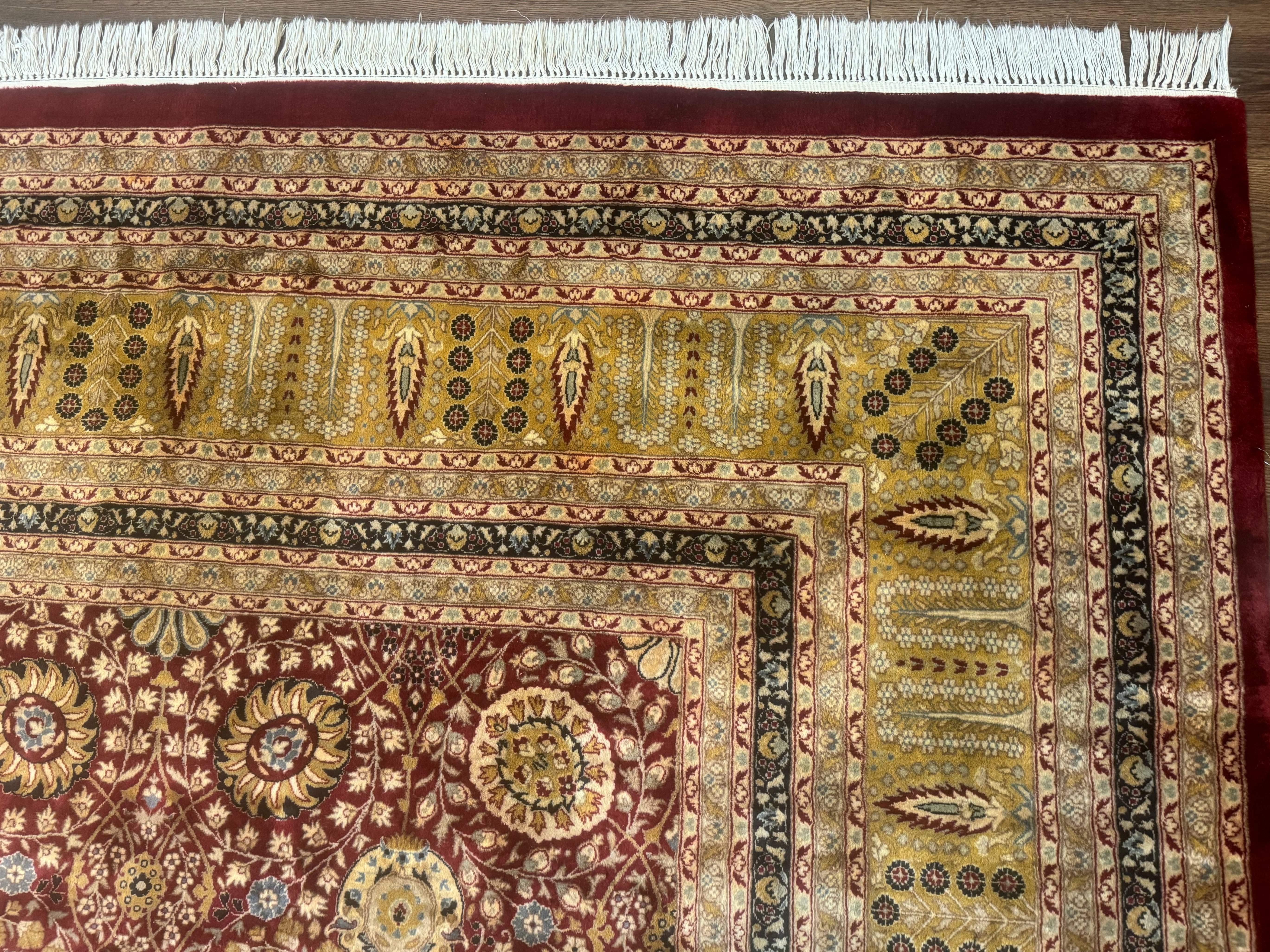 Palace Size Pak Persian Rug 12x15, Brick Red, Allover Pattern, Handmade Oversized Wool Oriental Carpet, Large Area Rug, Fine 225 KPSI - Jewel Rugs