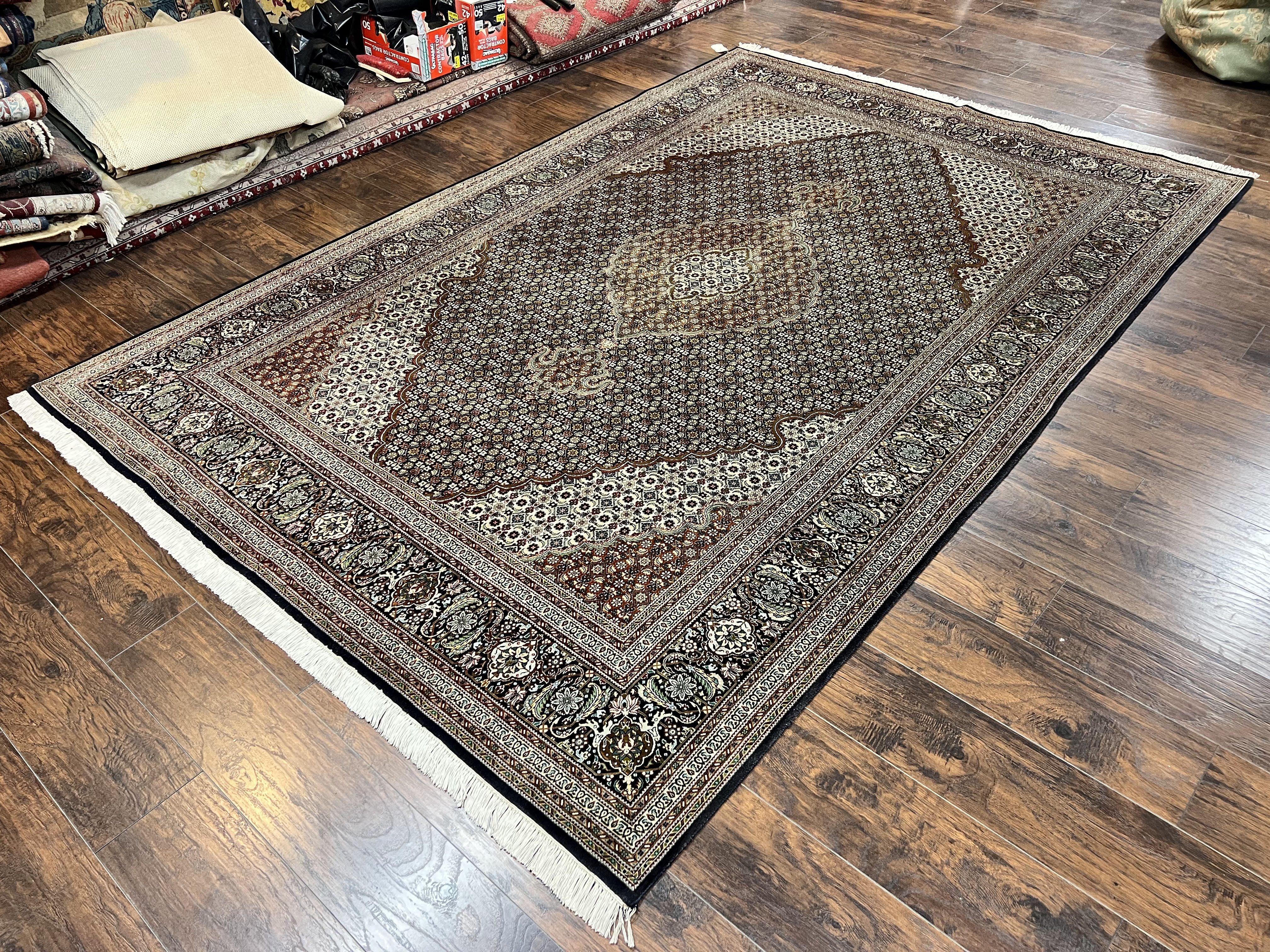 Wonderful Persian Tabriz Rug 7x10 ft, Very Fine 50 Raj 350 KPSI Oriental Carpet, Herati Mahi Pattern, Authentic Hand Knotted Handmade Wool Vintage - Jewel Rugs