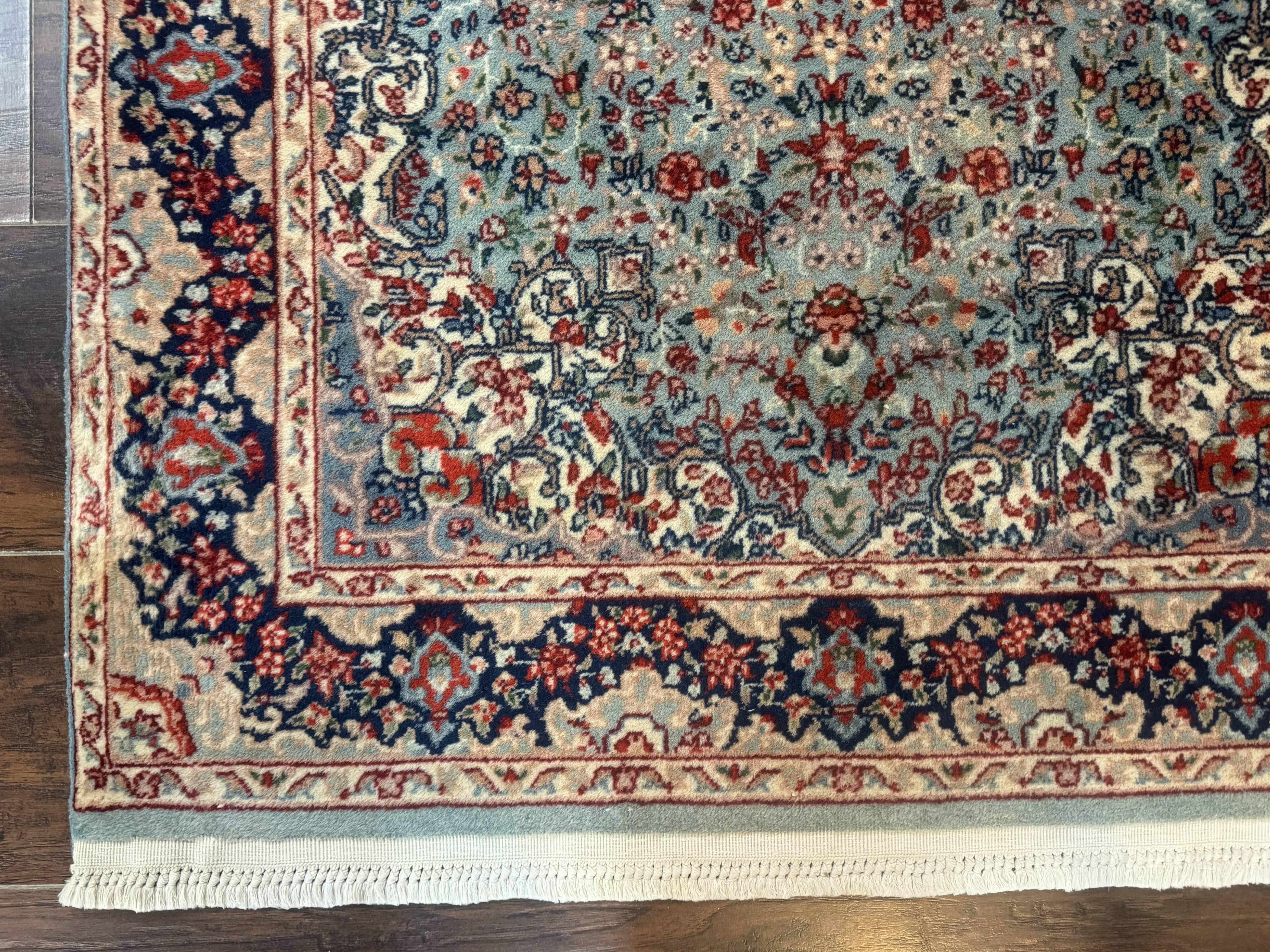 Indo Persian Kerman Rug 3x5, Light Blue, Floral Medallion - Jewel Rugs