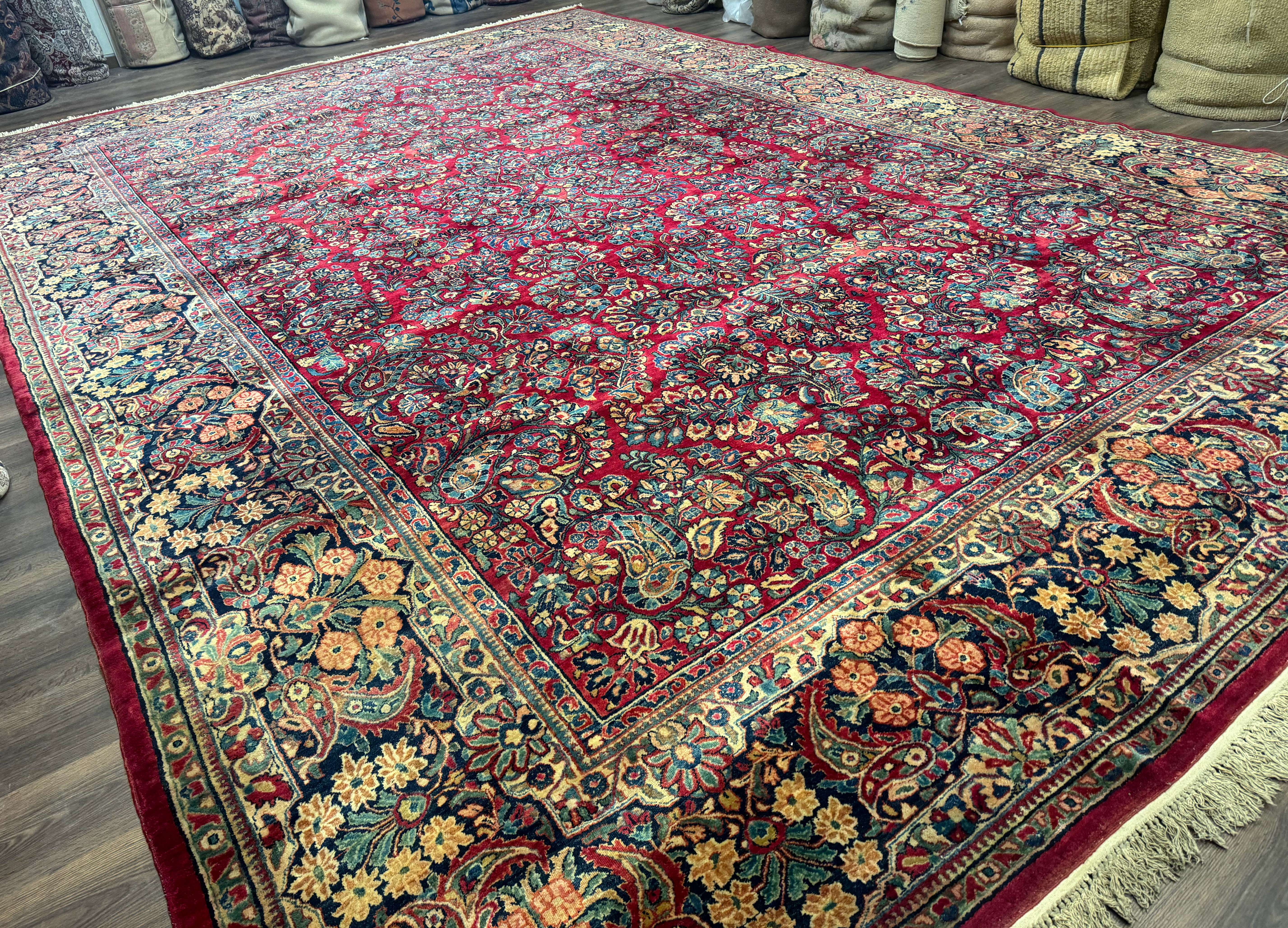 Palace Size Antique Persian Sarouk Rug 12x18 - Jewel Rugs