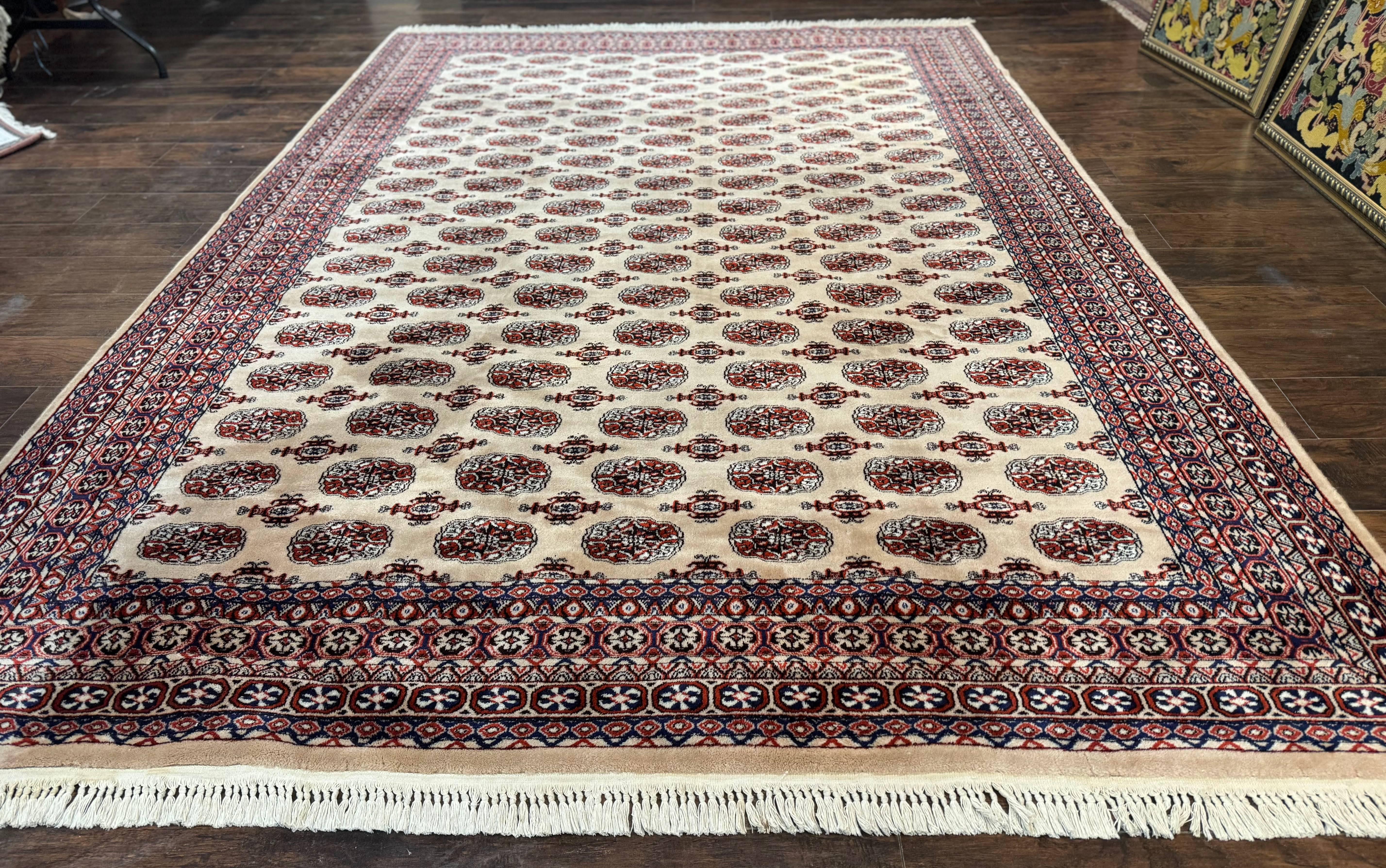 Karastan Rug 8.2 x 11.6 Beige Bokhara, Wool Pile, Vintage Discontinued Karastan Area Rug, Belgium Power Loomed Rug - Jewel Rugs