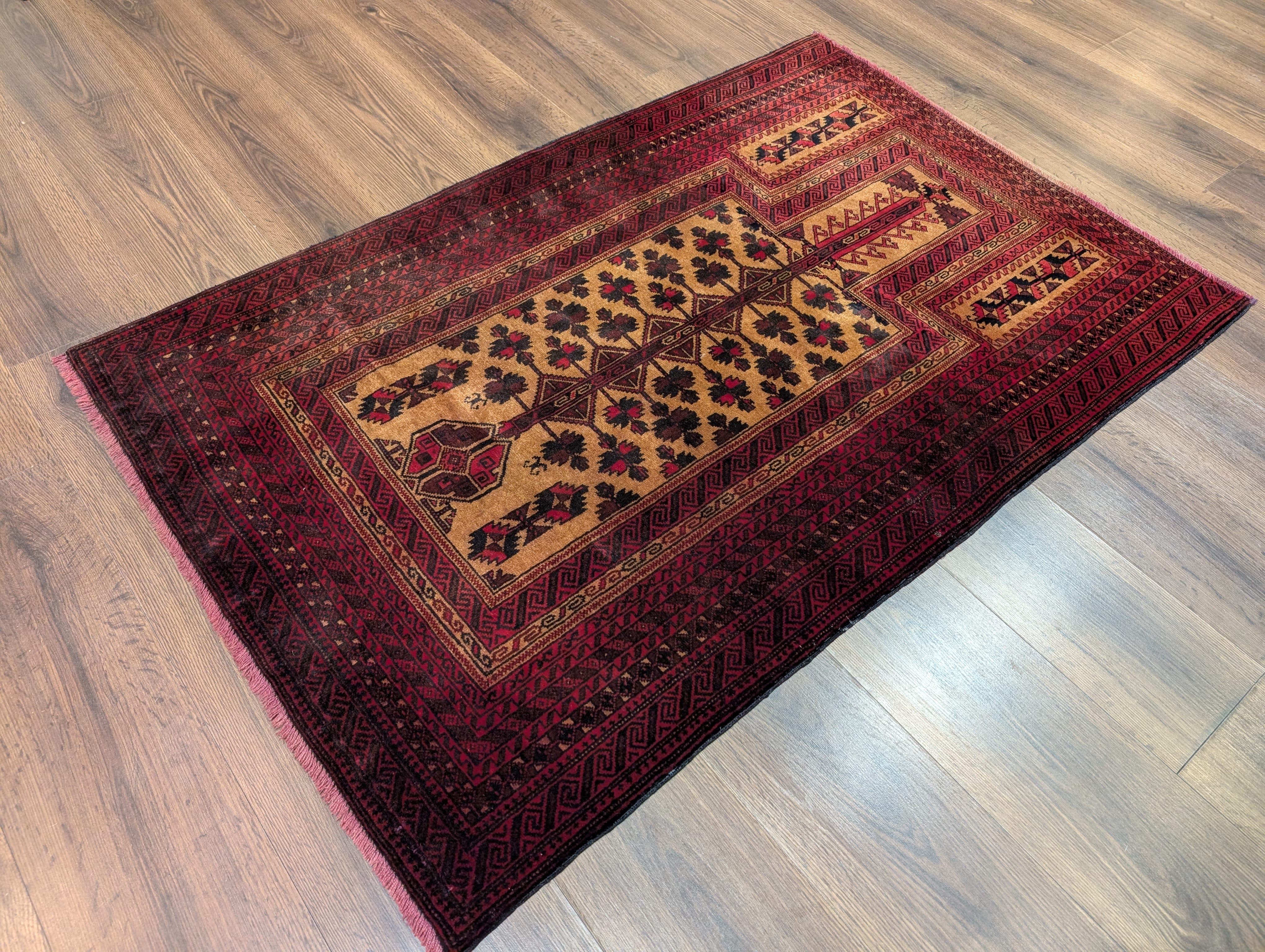 Afghan Prayer Rug 3x5, Baluch Rug, Tribal Carpet, Handmade, Wool, New - Jewel Rugs