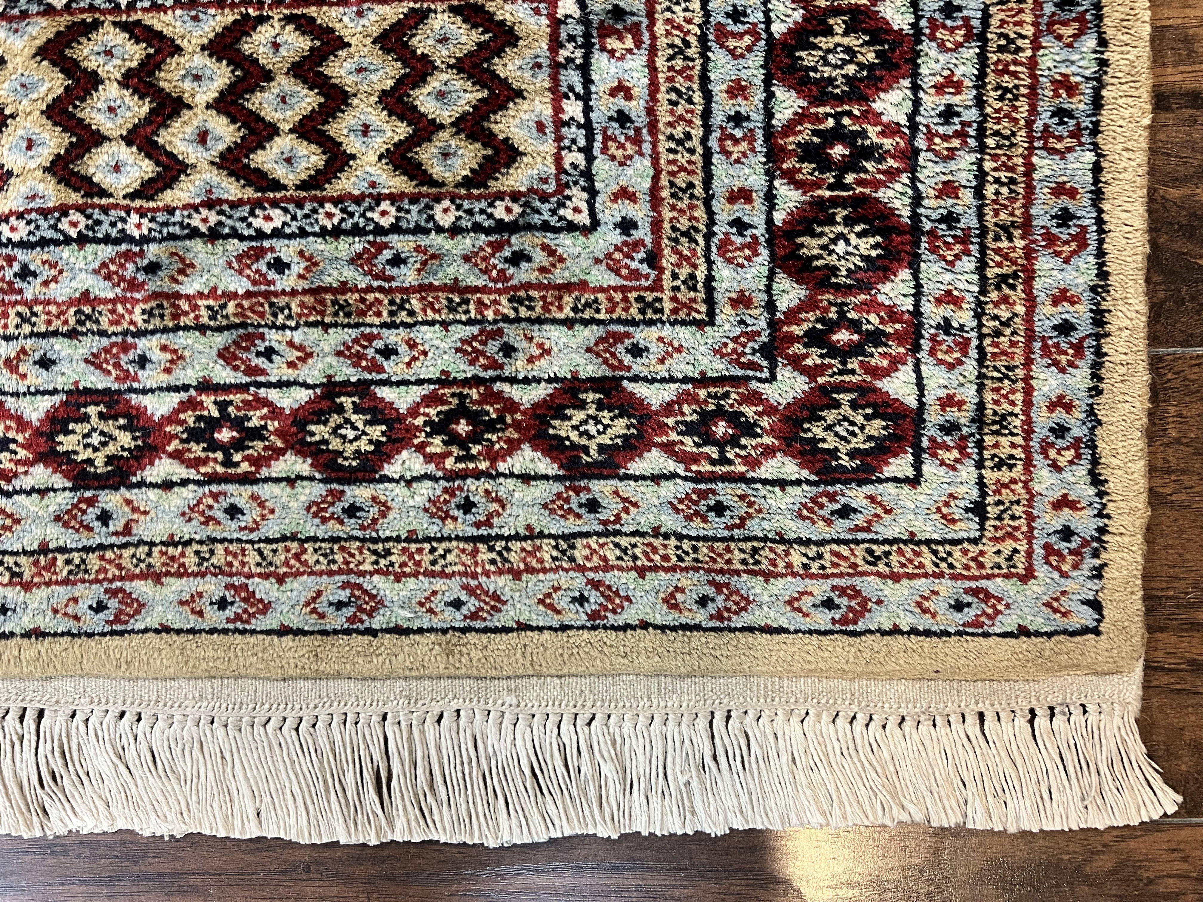 Bokhara Prayer Rug 3x5, Pakistani Turkoman Carpet, Tan, Handmade Vintage Wool Carpet - Jewel Rugs