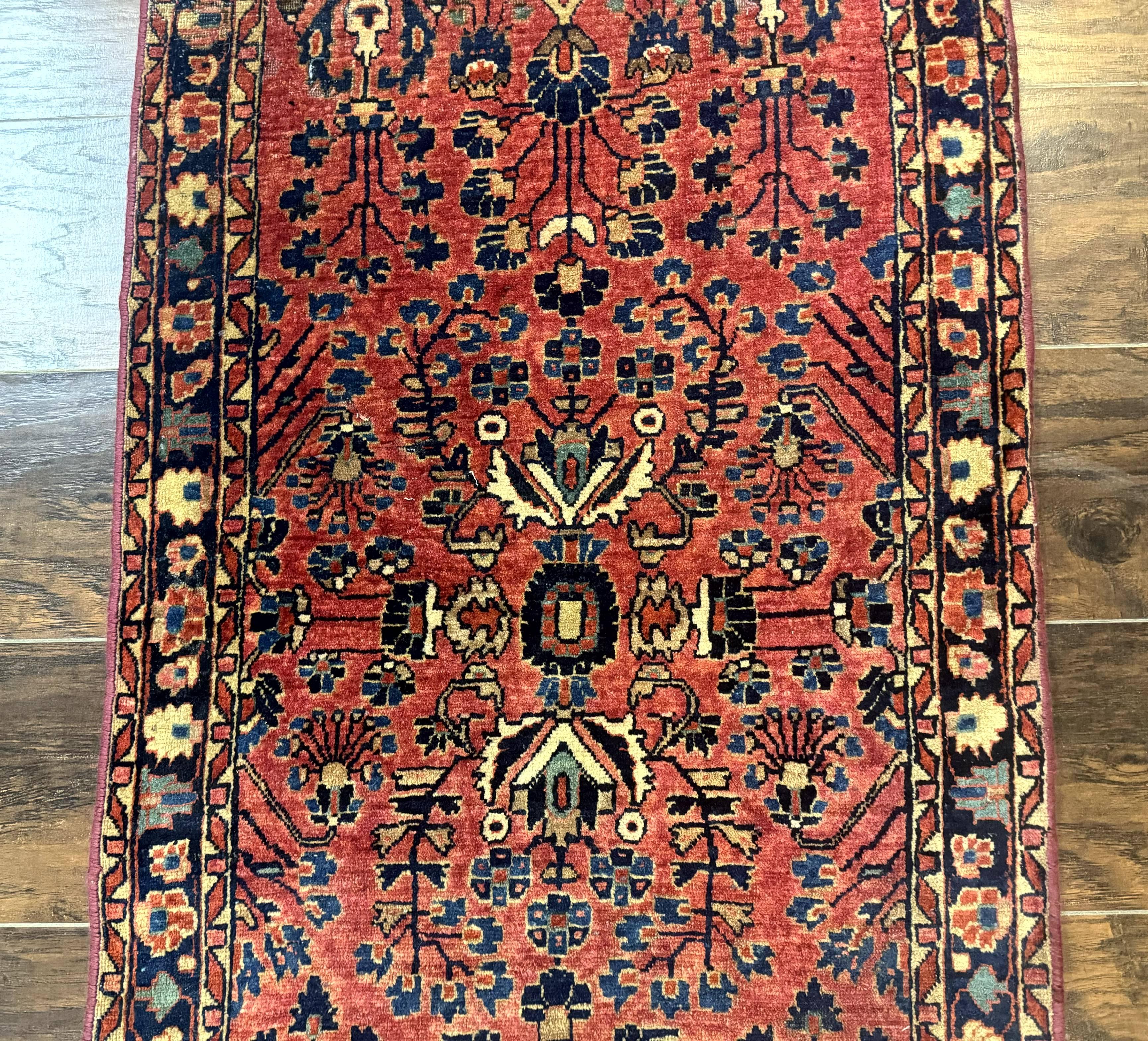 Persian Sarouk Rug 2x4, Red, Antique, 1920s Persian Carpet, Wool - Jewel Rugs