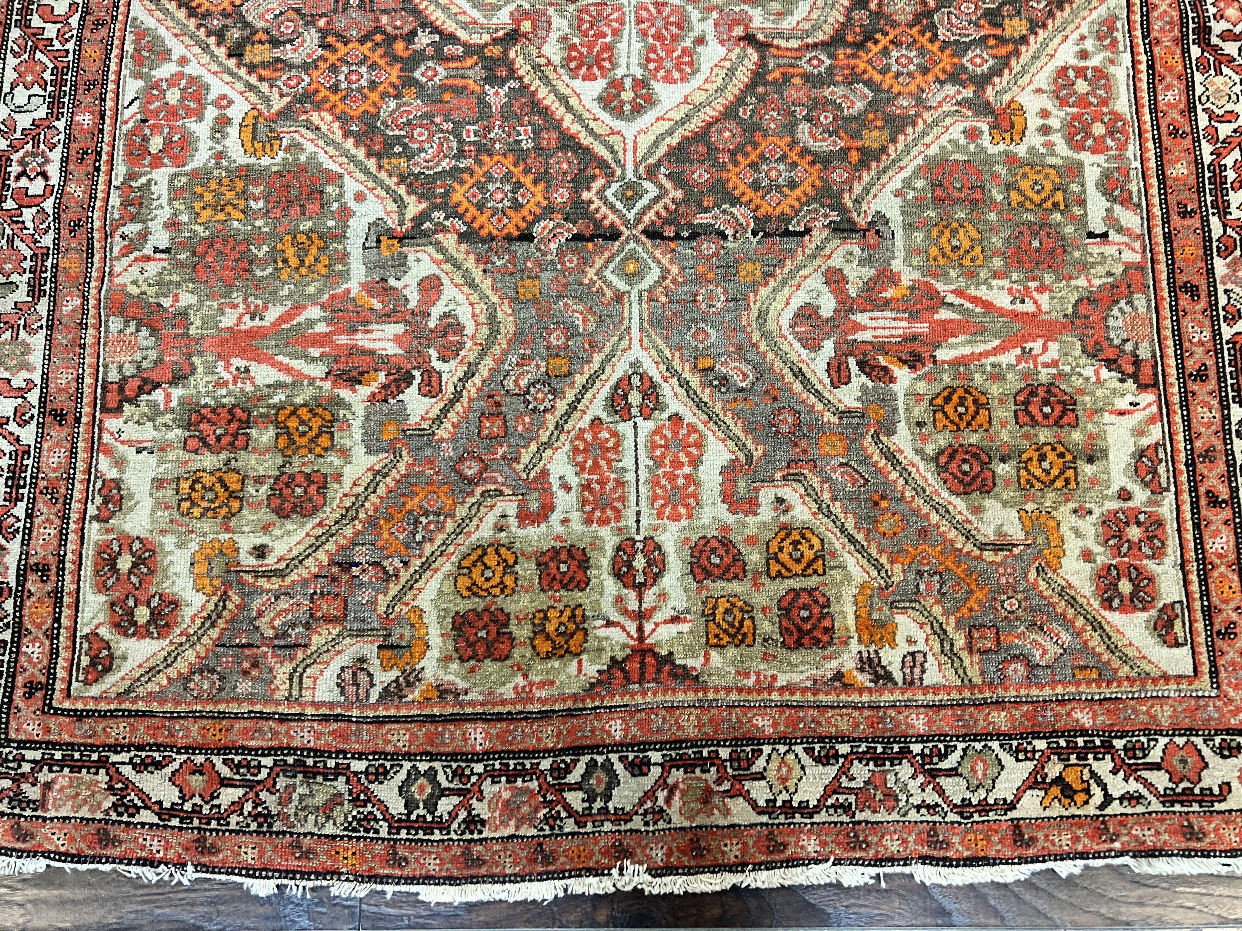 Wonderful Antique Persian Malayer Rug 4x6, Wool Hand Knotted Authentic Oriental Carpet, Very Fine - Jewel Rugs
