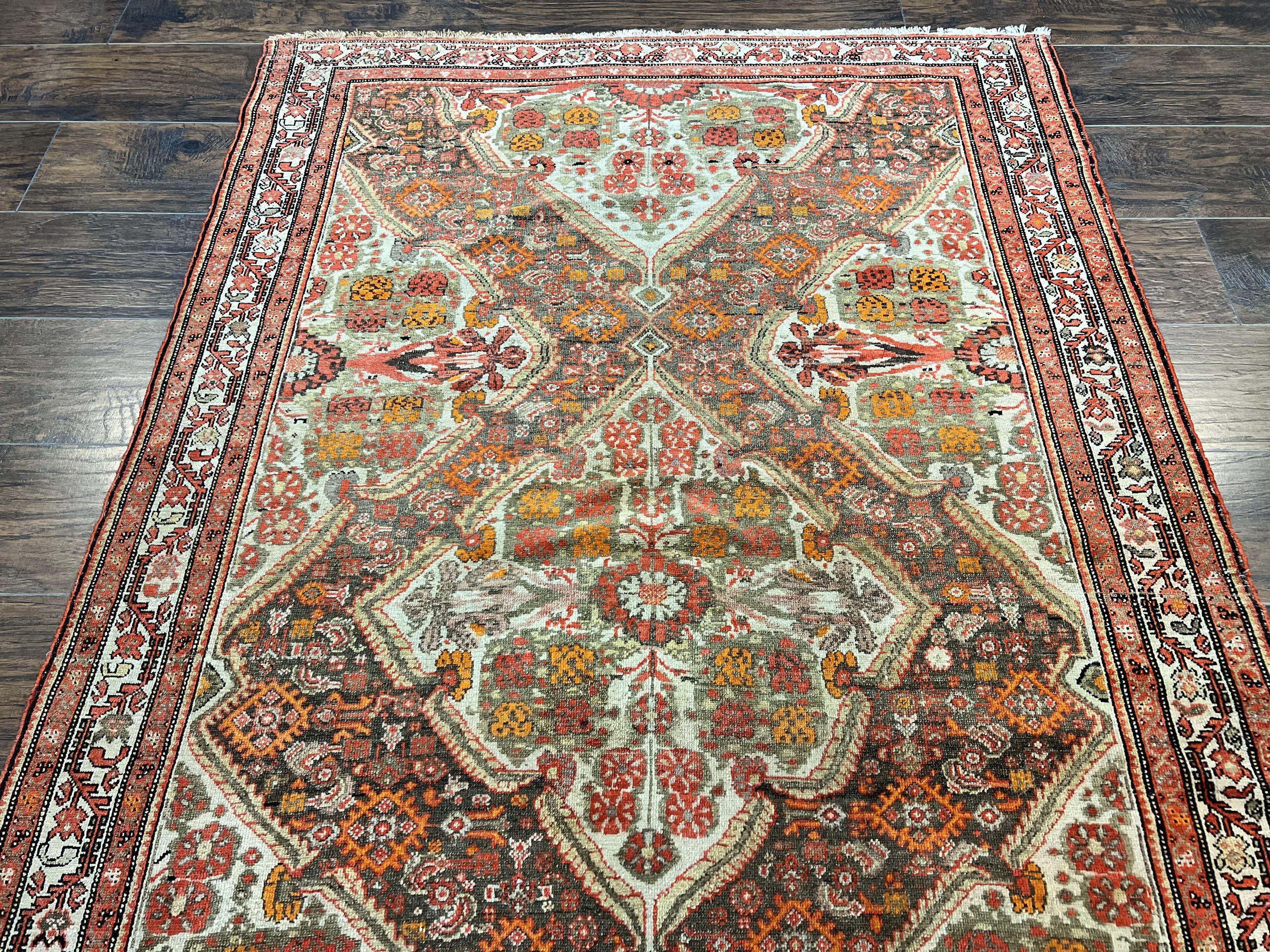 Wonderful Antique Persian Malayer Rug 4x6, Wool Hand Knotted Authentic Oriental Carpet, Very Fine - Jewel Rugs
