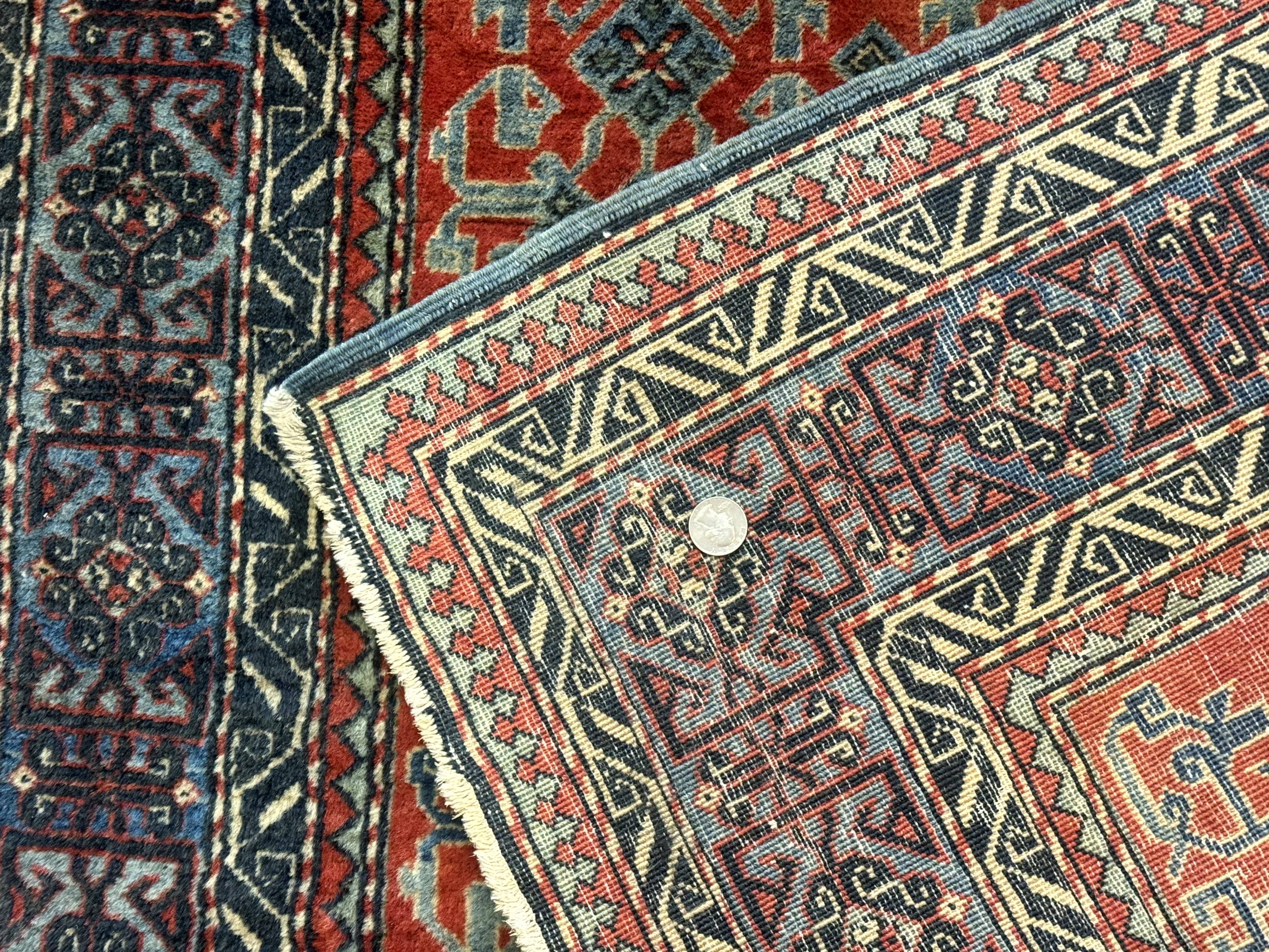 Caucasian Rug 4x6, Allover Pattern, Tomato Red - Jewel Rugs