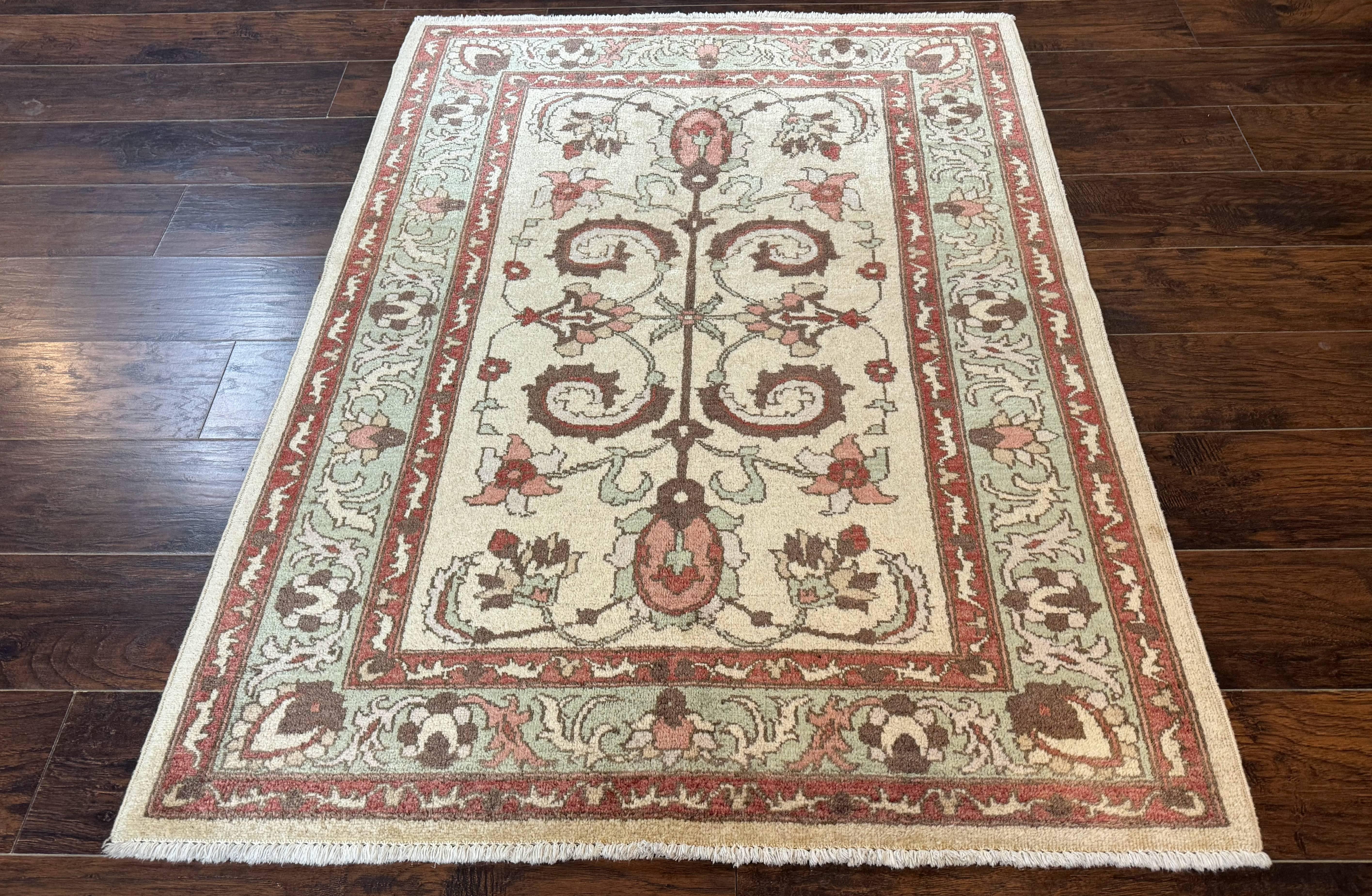 Indo Mahal Rug 4 x 5.6, Indian Handmade Wool Area Rug - Jewel Rugs
