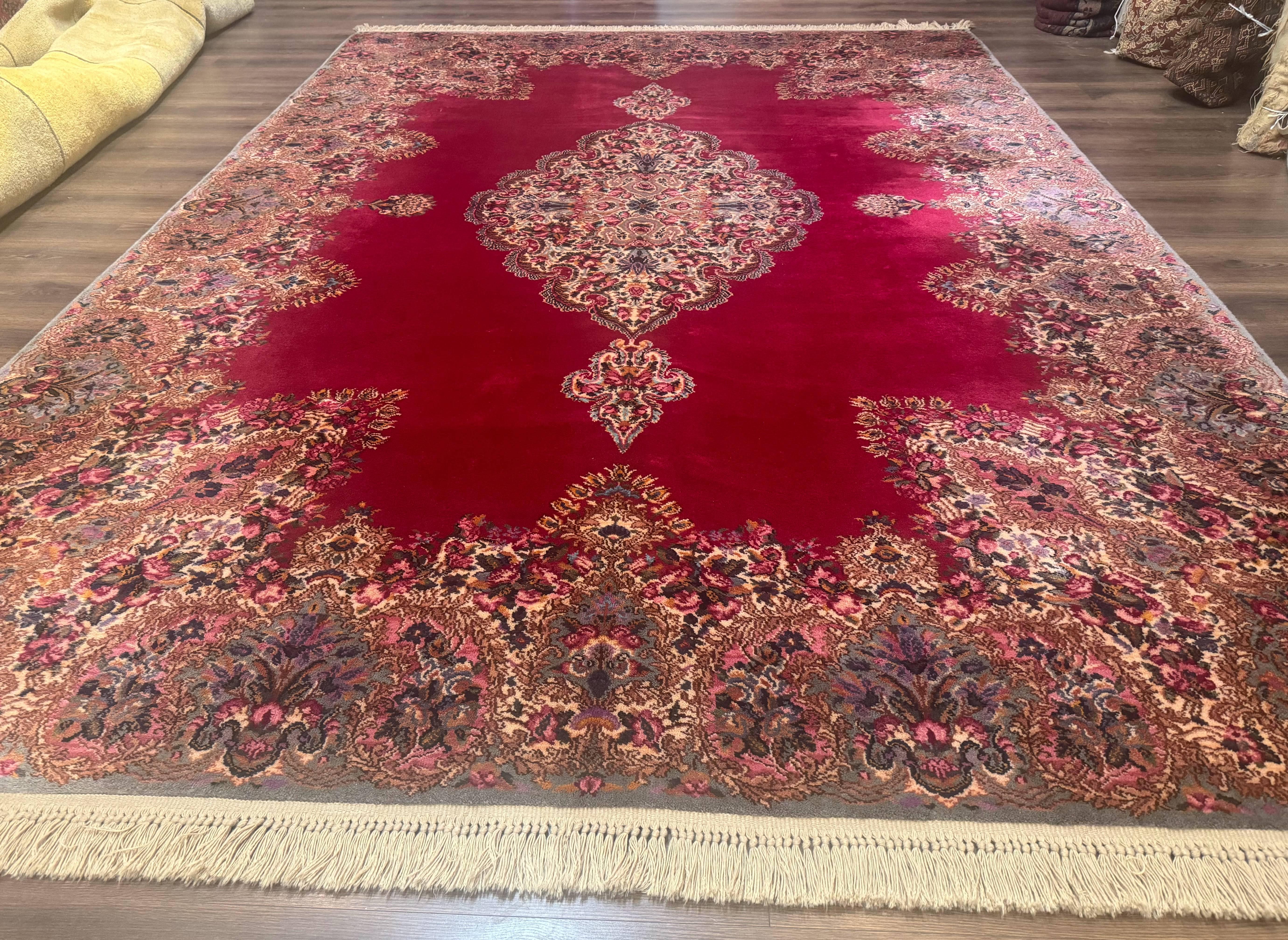 Karastan Rug 8.8 x12 Red Kirman #762, Original 700 Series, Vintage Karastan Carpet, Discontinued Karastan Rug, Karastan Wool Area Rug - Jewel Rugs