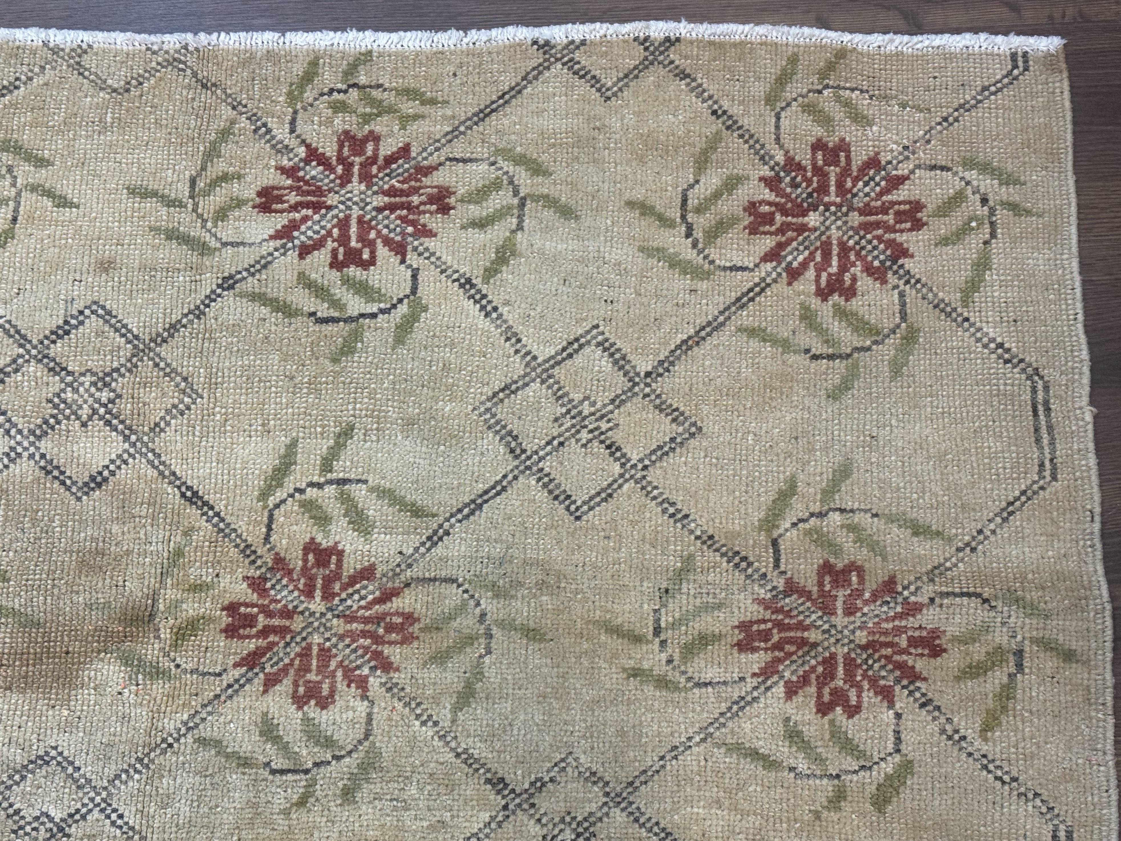 Turkish Rug 5x6, Oushak Carpet, Beige - Jewel Rugs