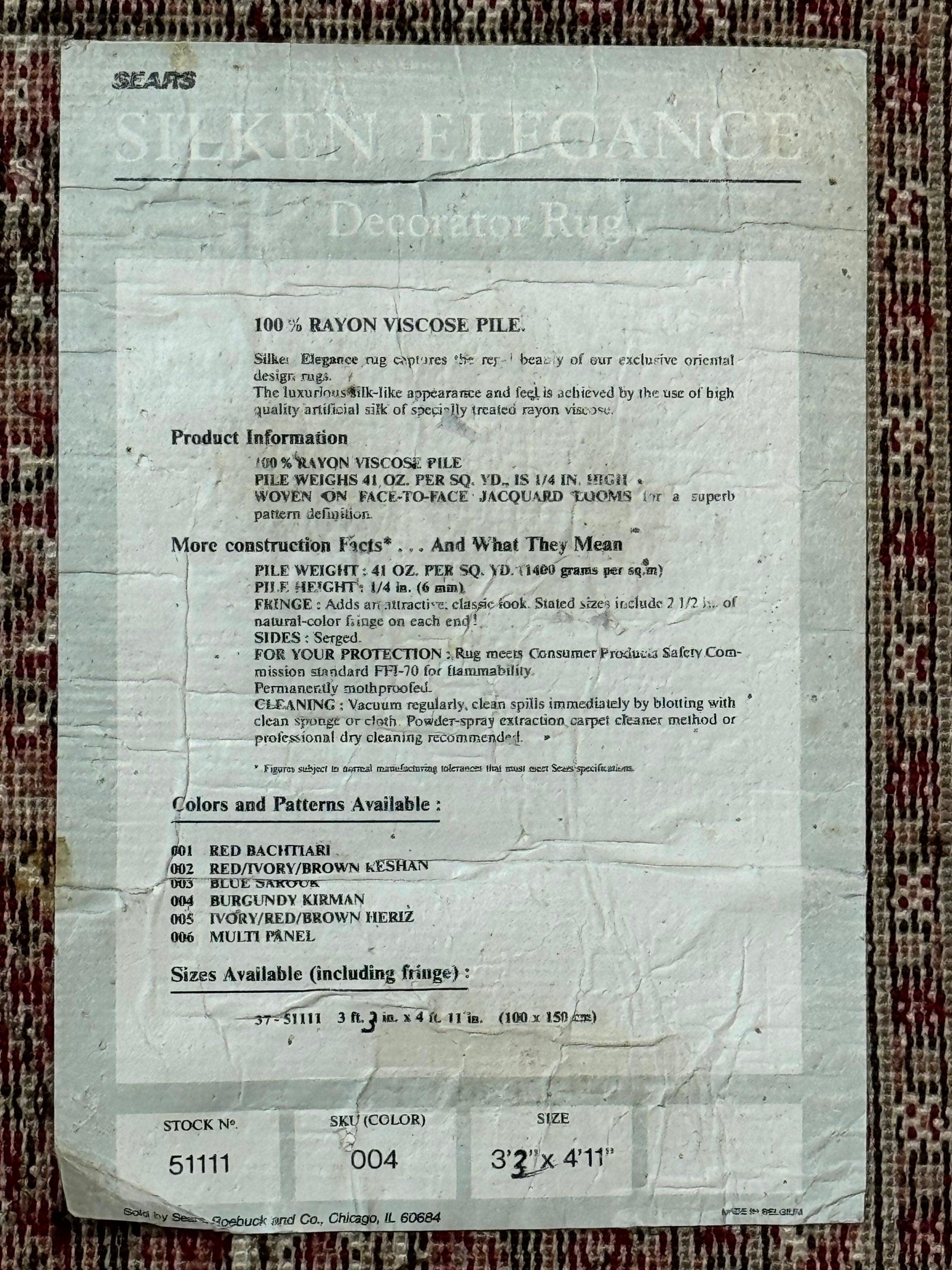 Vintage Art Silk Rug 3x4, Traditional Oriental Persian Design Rug, Belgium Power Loomed Rug, Red and Beige, Semi Open Field Kerman Rug - Jewel Rugs