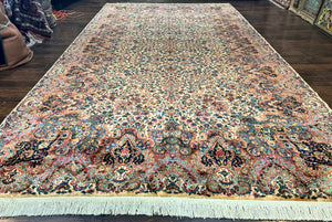 Karastan Ivory Kirman Rug 8.8 x 15, Karastan Floral Kirman #759, Large Palace Sized Wool Carpet, Vintage Original Karastan Area Rug, Rare