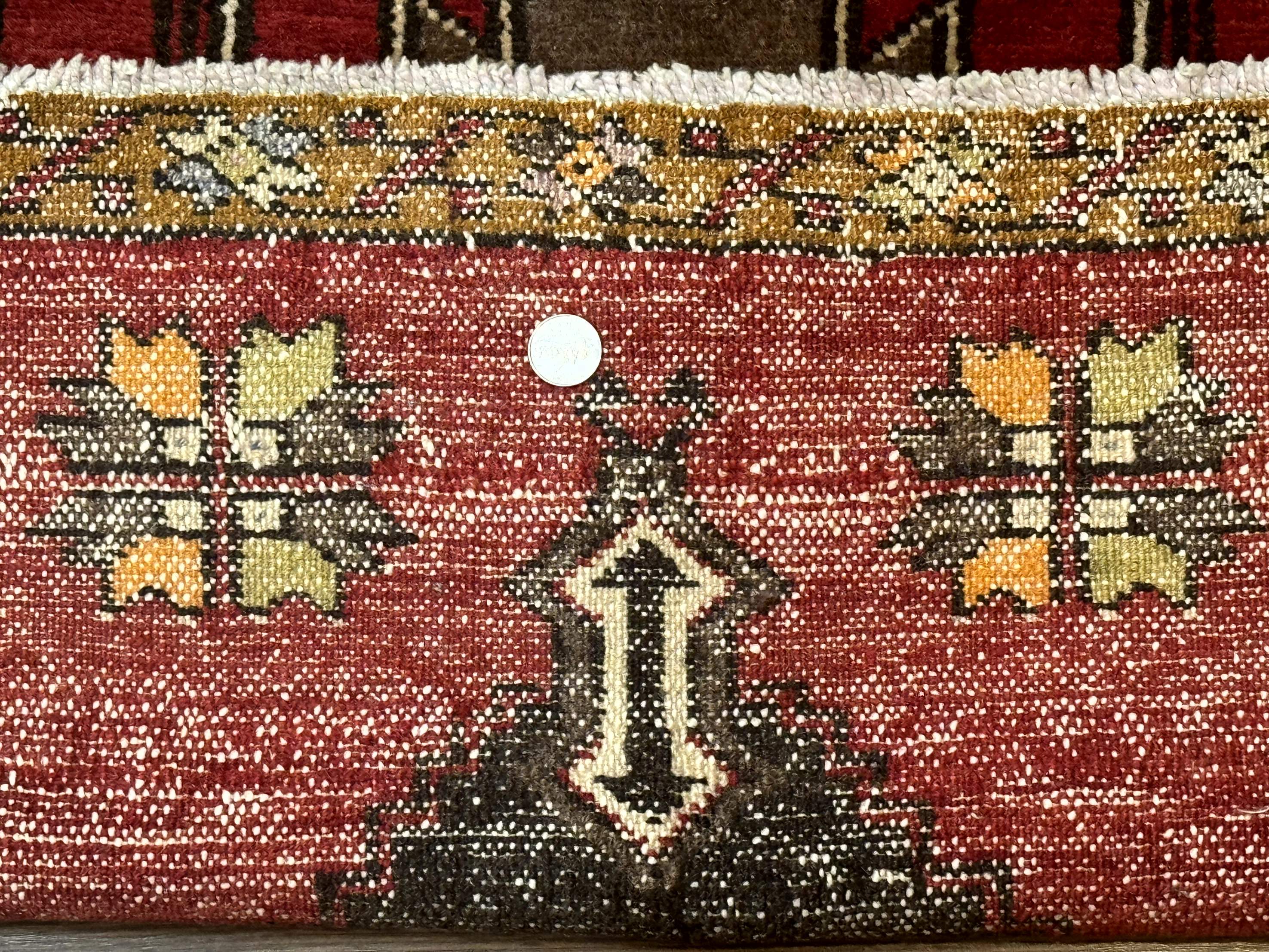 Turkish Yastik Rug 2x3, Geometric Medallion, Small Turkish Wool Rug, Red - Jewel Rugs