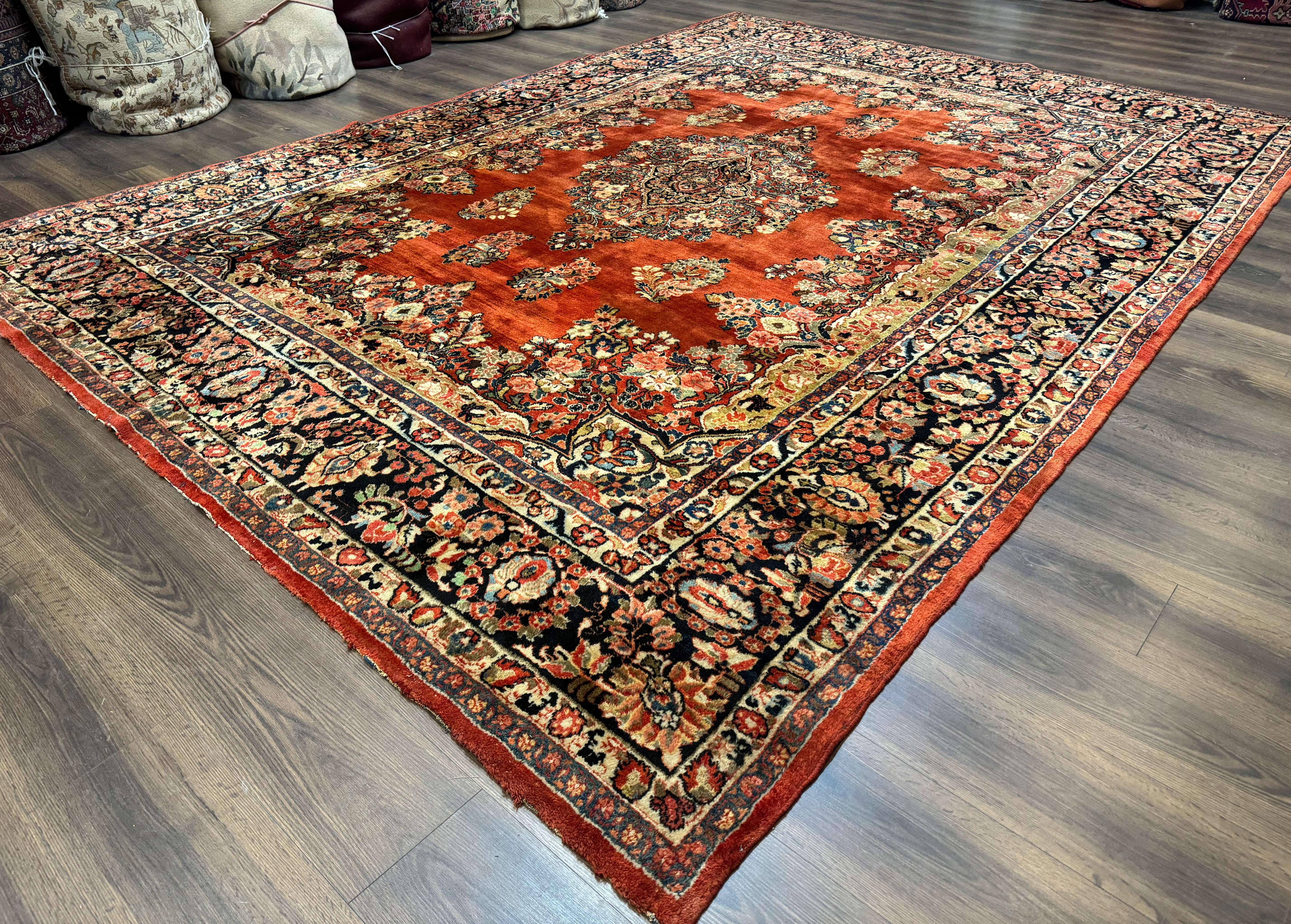 Antique Persian Sarouk Rug 9x12 - Jewel Rugs