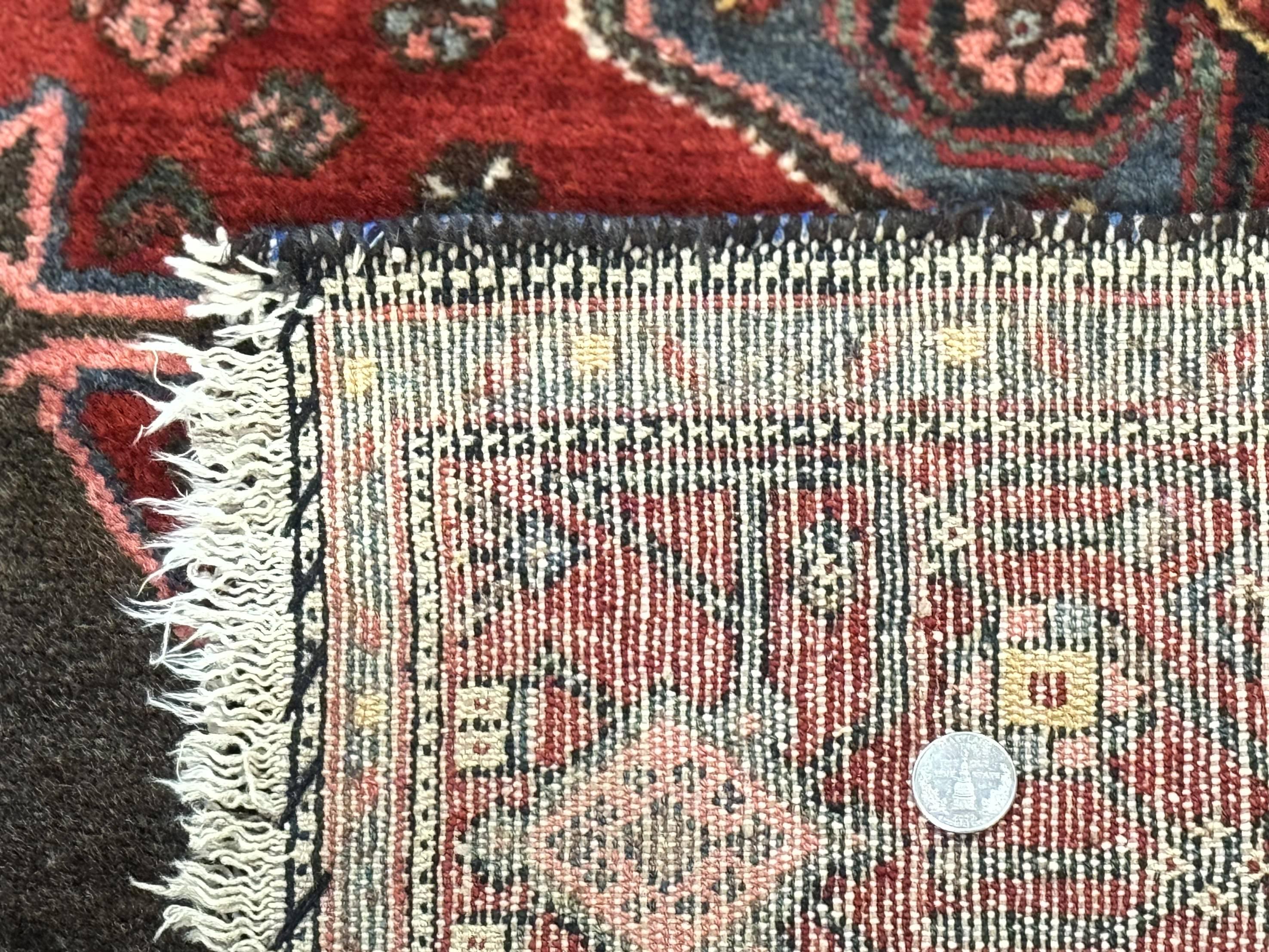 Antique Persian Tribal Rug 5x7, Geometric Wool Carpet, Kurdish Senneh Rug - Jewel Rugs