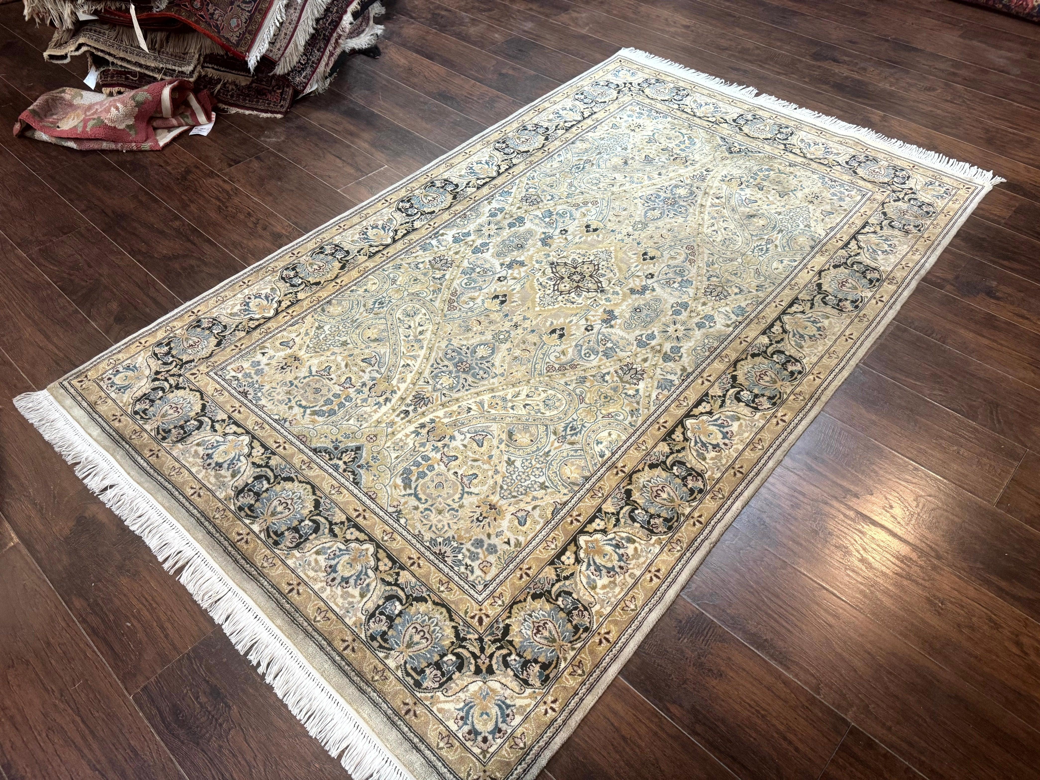 Wool Pak Persian Rug 5x7, Floral, Cream Color, Fine 290 KPSI - Jewel Rugs