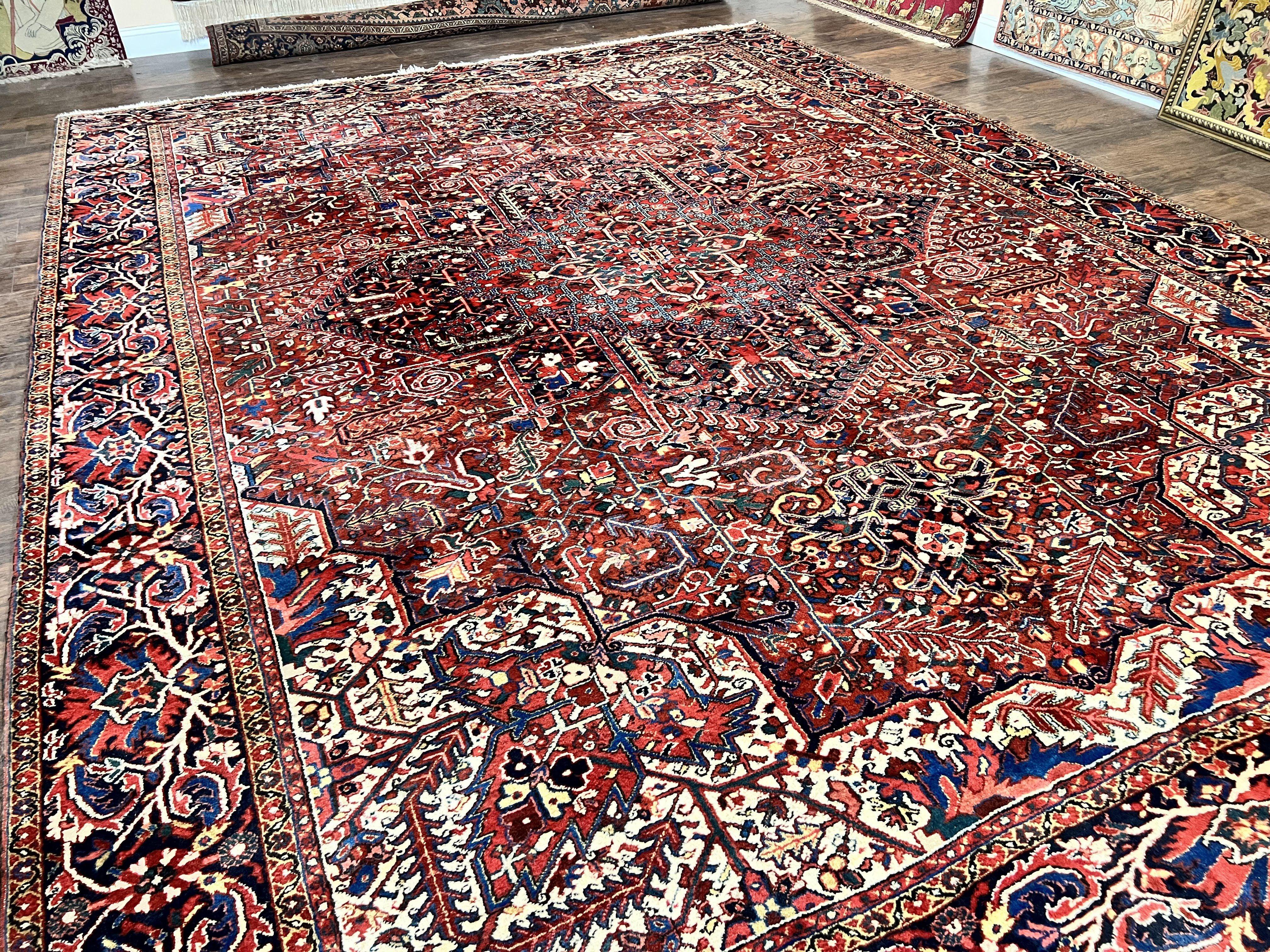 Large Persian Heriz Rug 11x15, Geometric Palace Size Carpet - Jewel Rugs