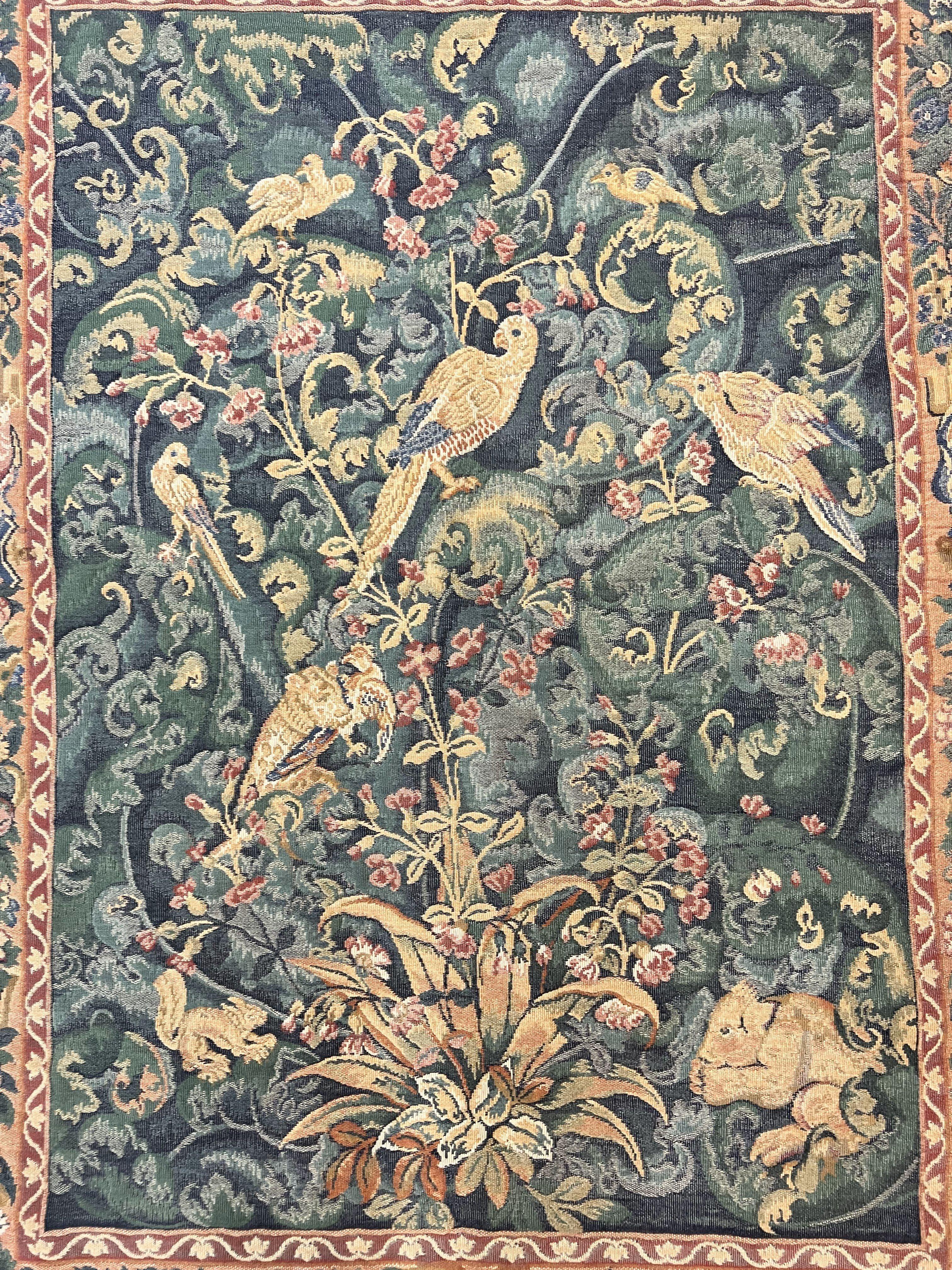 Vintage Tapestry 4x5 ft, Birds & Musicians, Animal Pictorials - Jewel Rugs