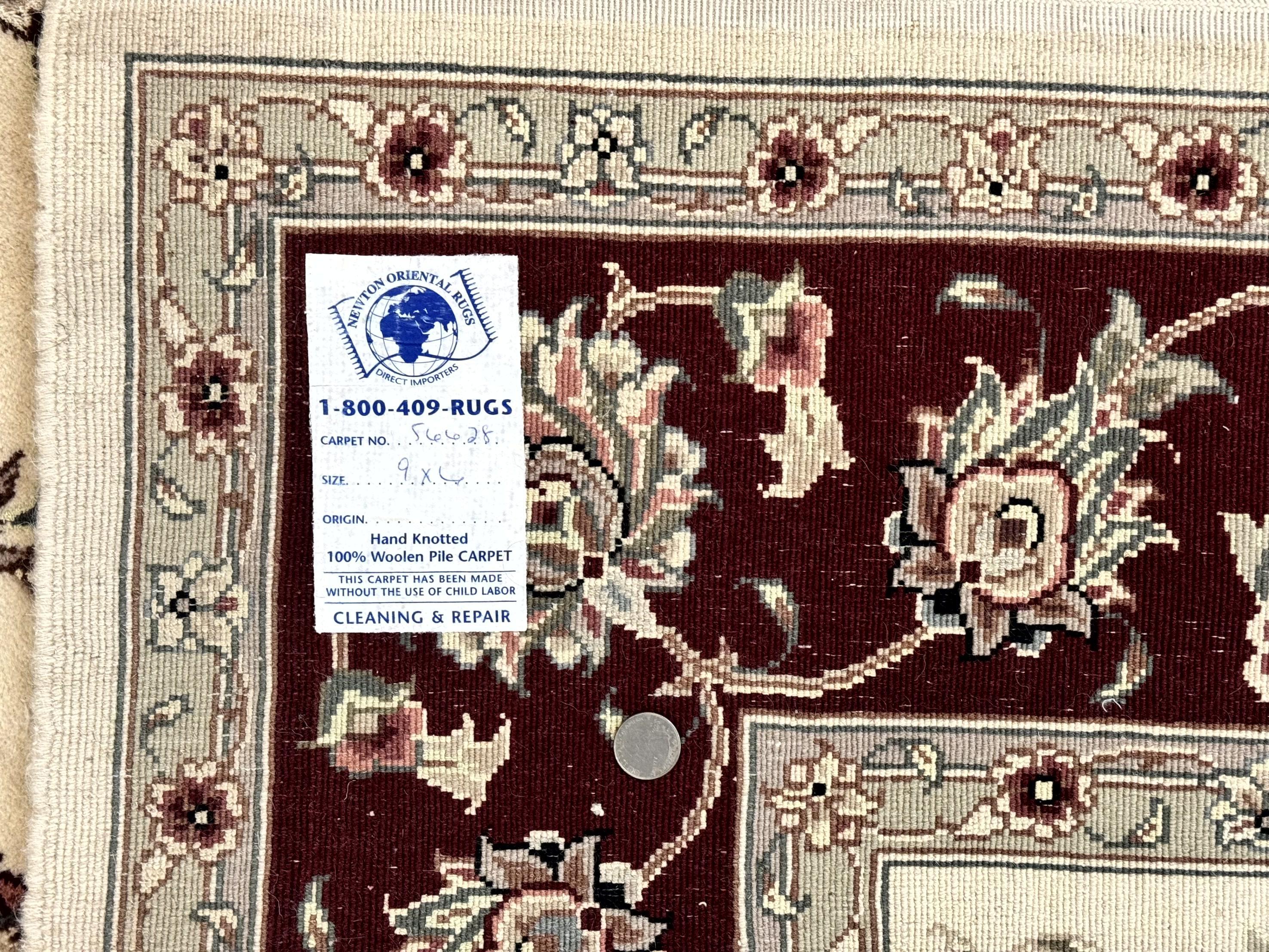 Ivory and Burgundy Pak Persian Rug 6x9 - Jewel Rugs