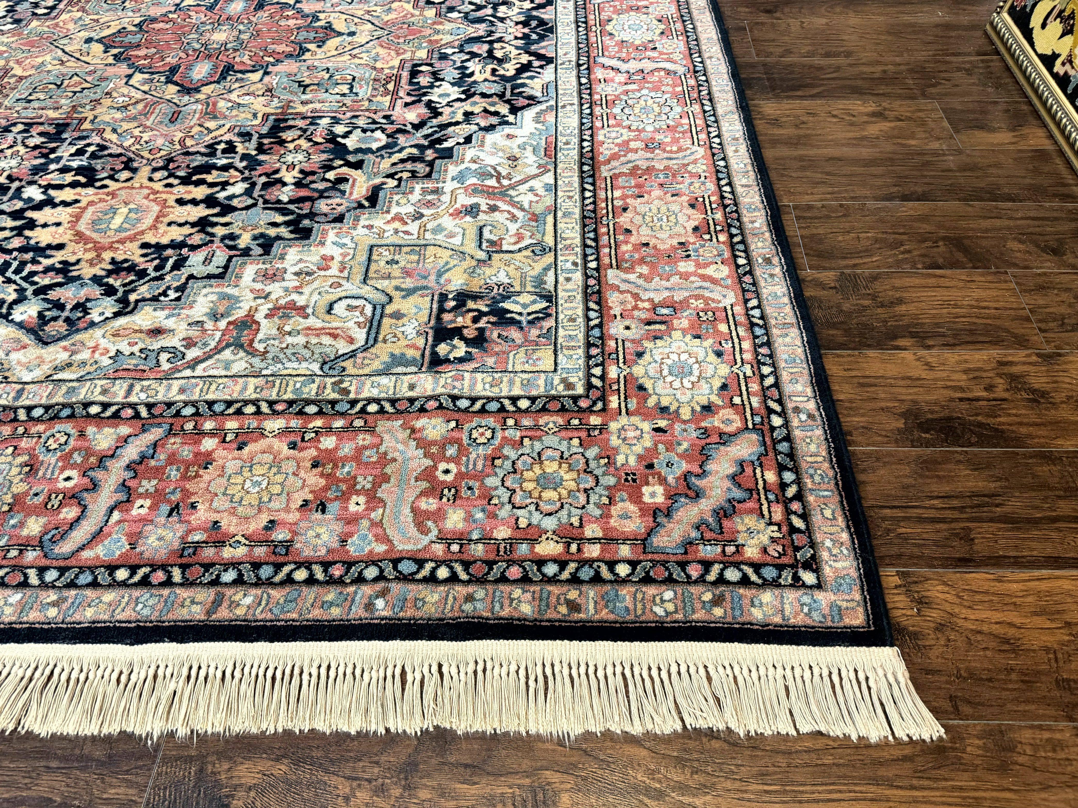 Karastan Navy Heriz #700/701 Rug, 8.8 x 10.6 Karastan Carpet, Wool Pile, Discontinued Vintage Karastan Rug, Original 700 Series, Geometric - Jewel Rugs