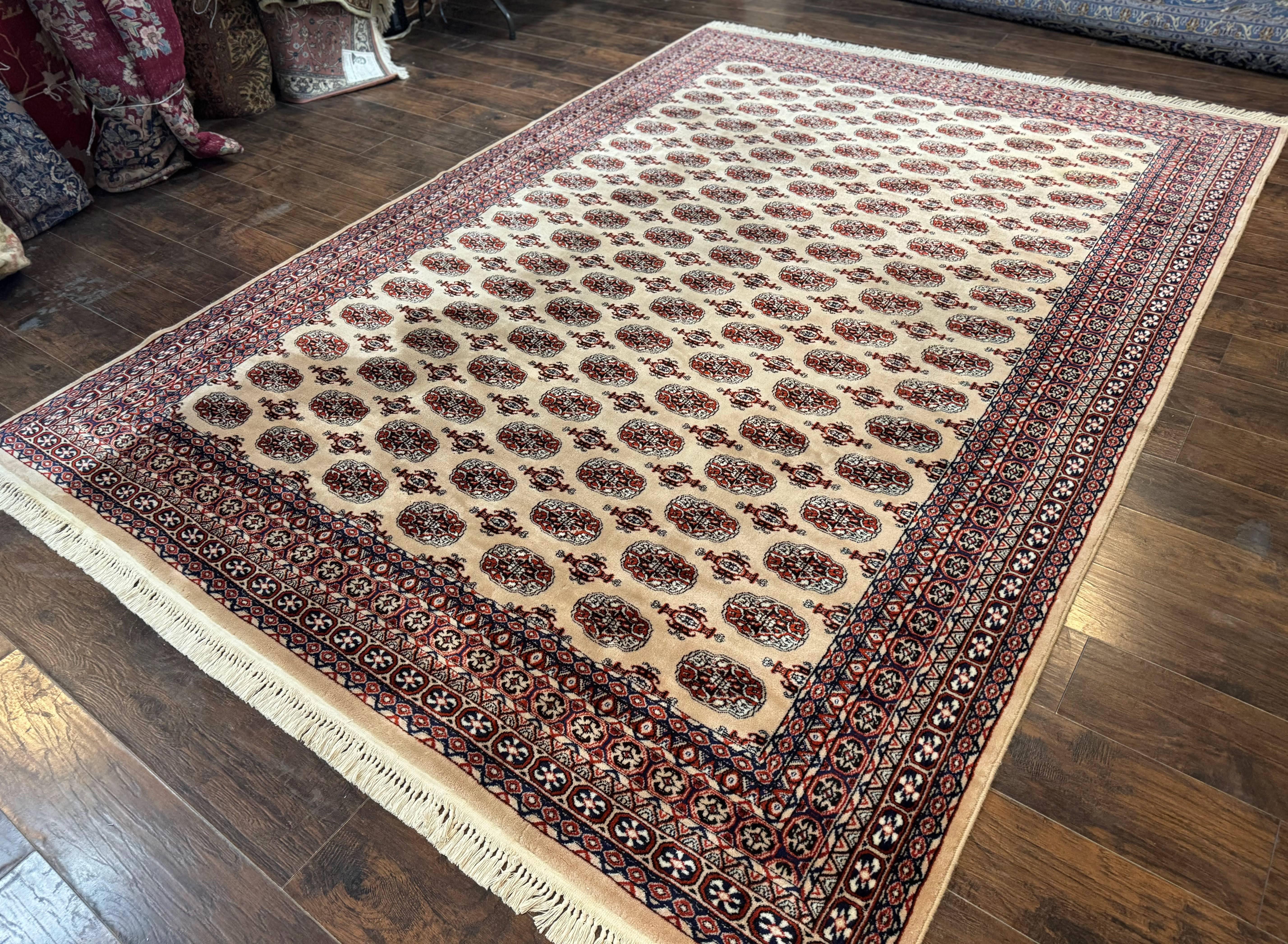 Karastan Rug 8.2 x 11.6 Beige Bokhara, Wool Pile, Vintage Discontinued Karastan Area Rug, Belgium Power Loomed Rug - Jewel Rugs