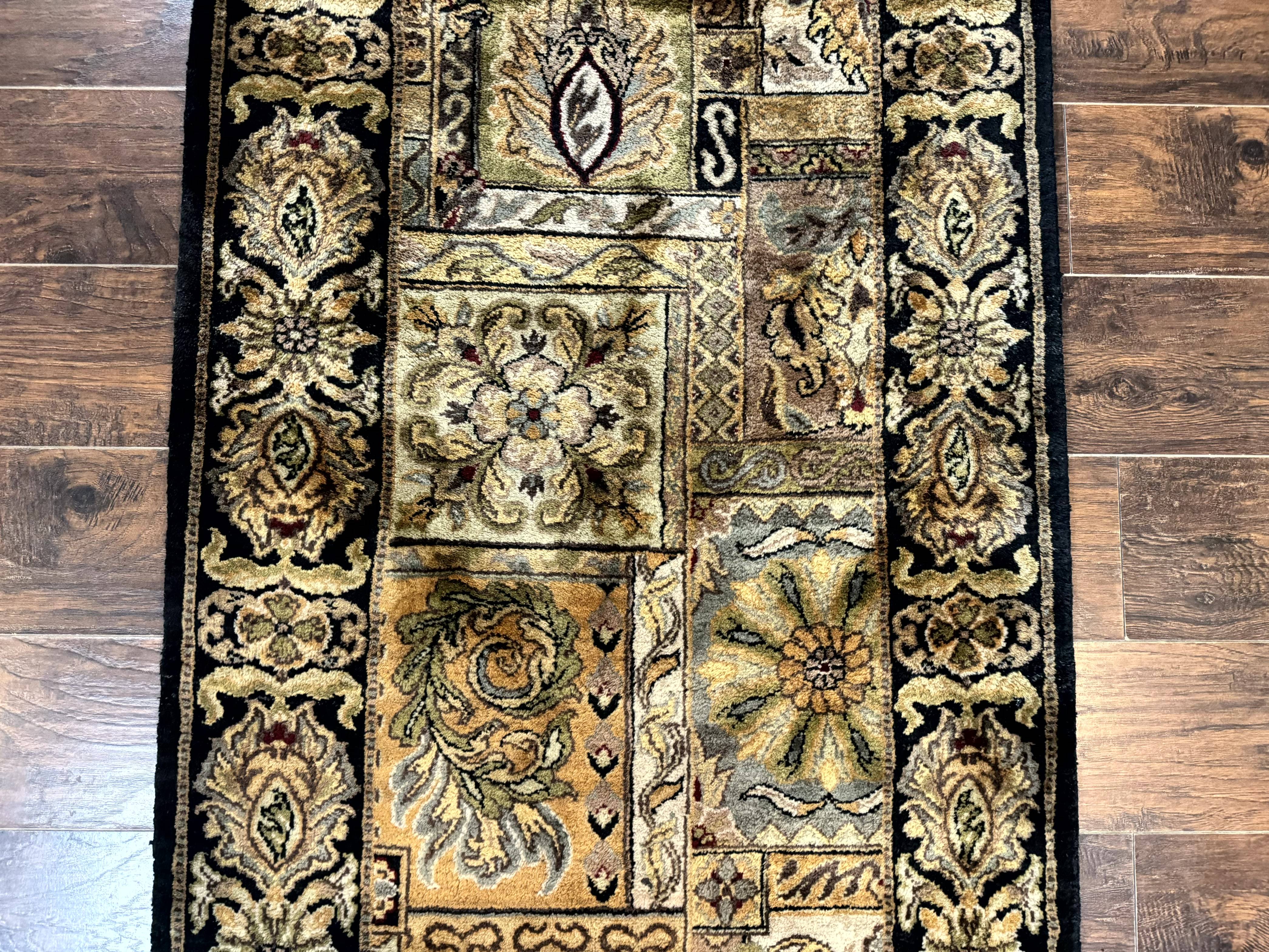 Indian Runner Rug 3x14, Panel Design, Oriental Carpet for Hallway - Jewel Rugs