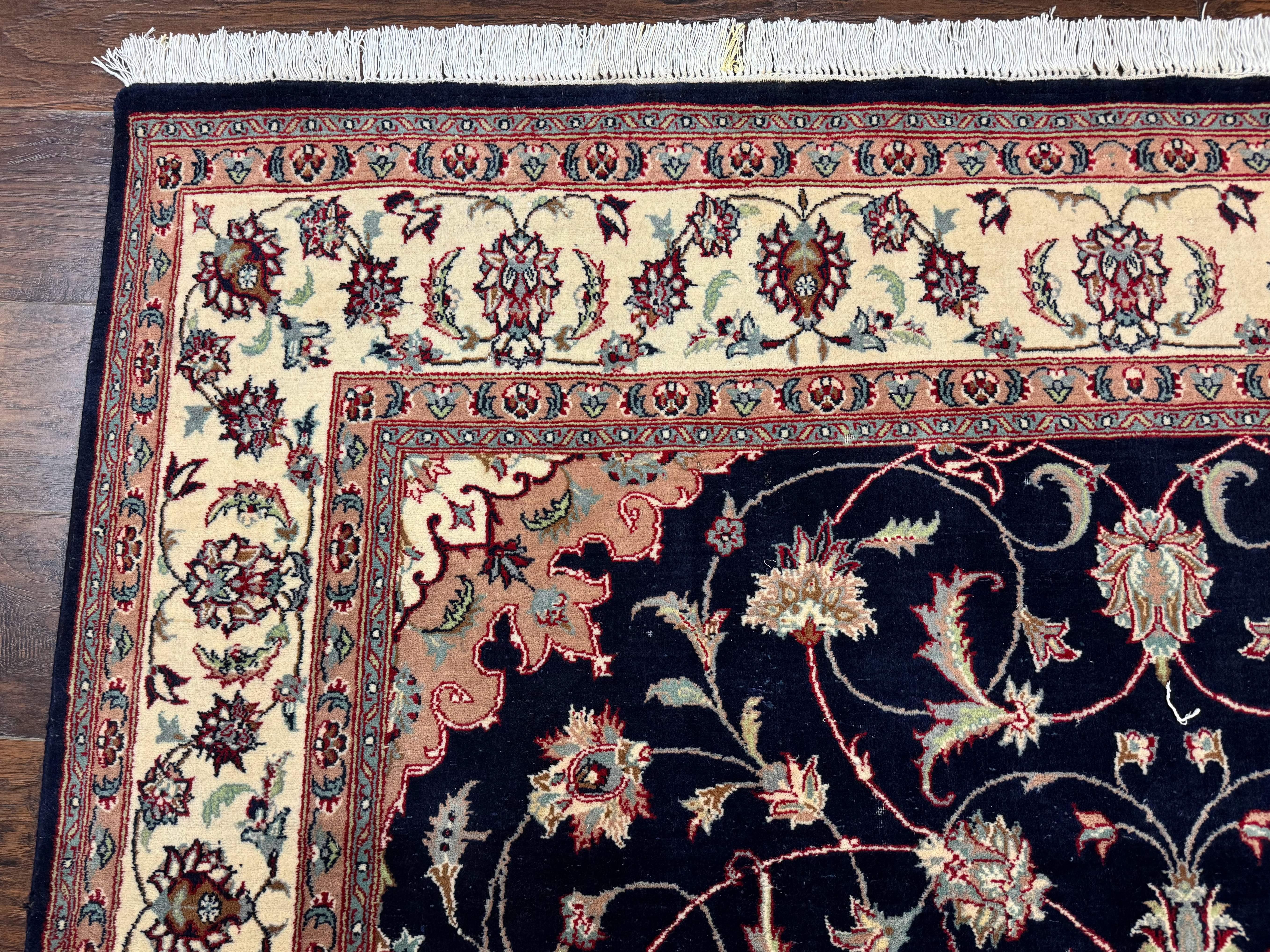 Navy Blue Pak Persian Rug 6x10, Floral Medallion, Traditional Persian Area Rug, Fine 240 KPSI - Jewel Rugs