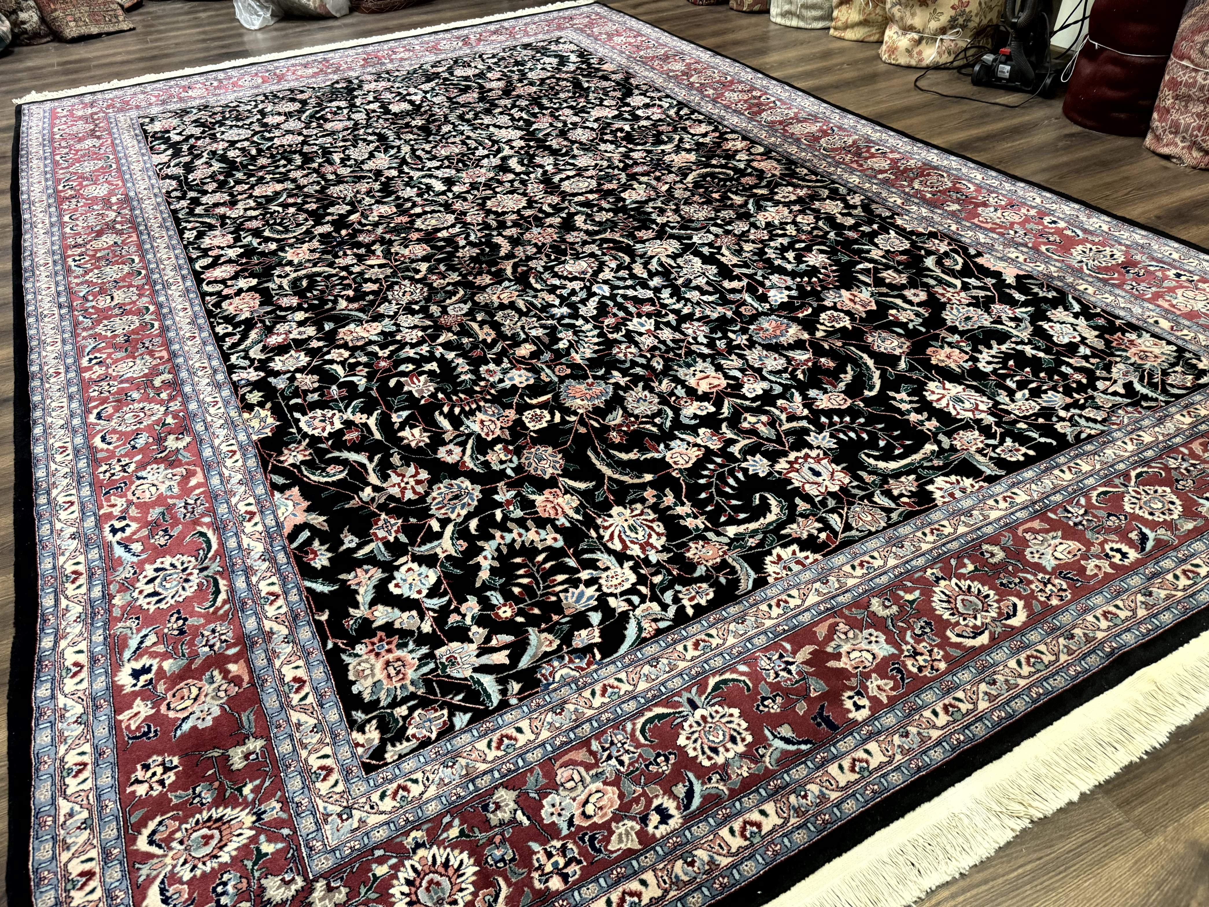 Large Sino Persian Rug 10x15, Floral Allover, Hand Knotted Wool Carpet, Fine - Jewel Rugs