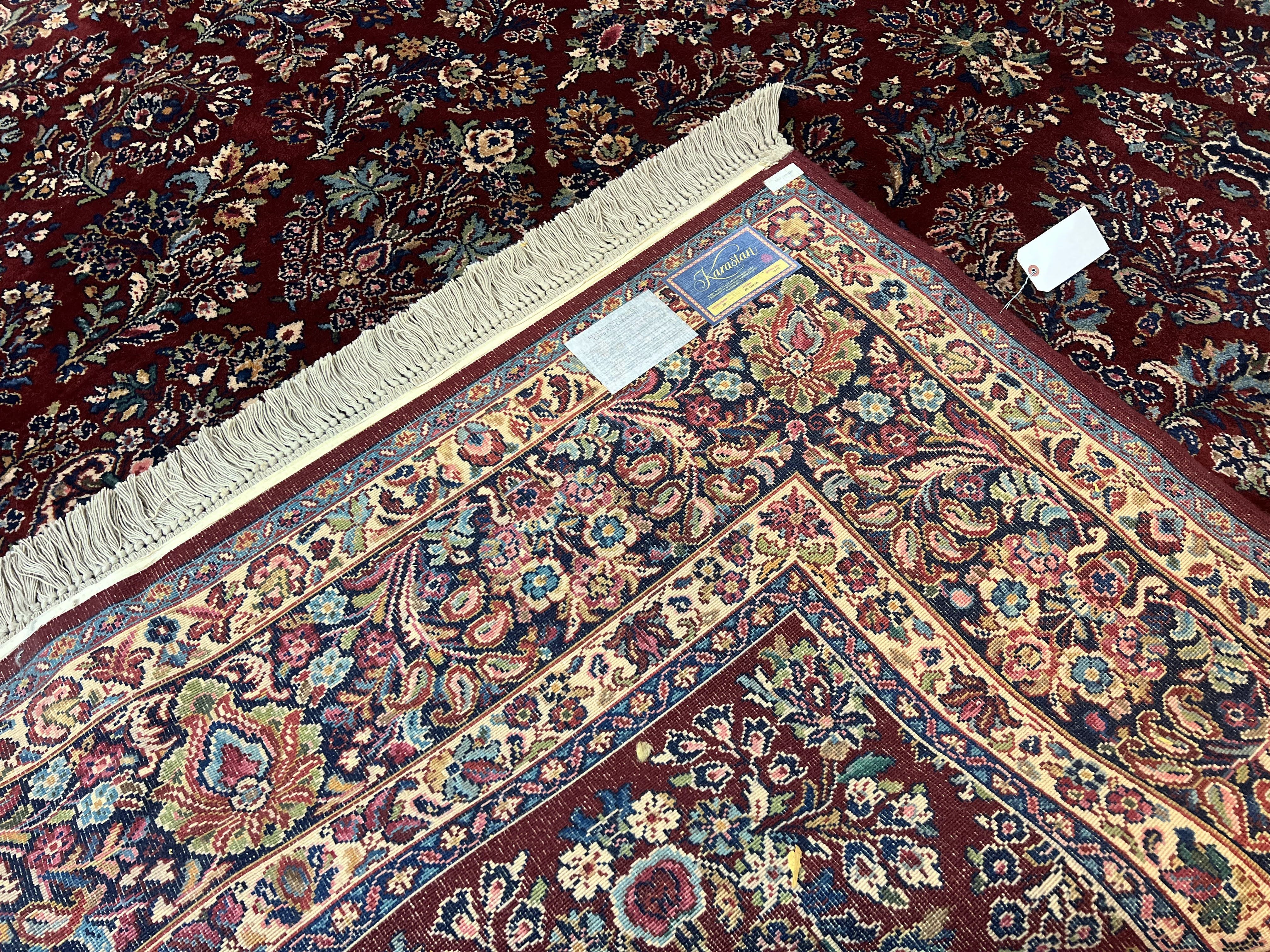 Karastan Rug Sarouk #785, Large Wool Pile Karastan Carpet 10x14 ft, Original Collection 700 Series, Discontinued Vintage Karastan Rug, Red - Jewel Rugs