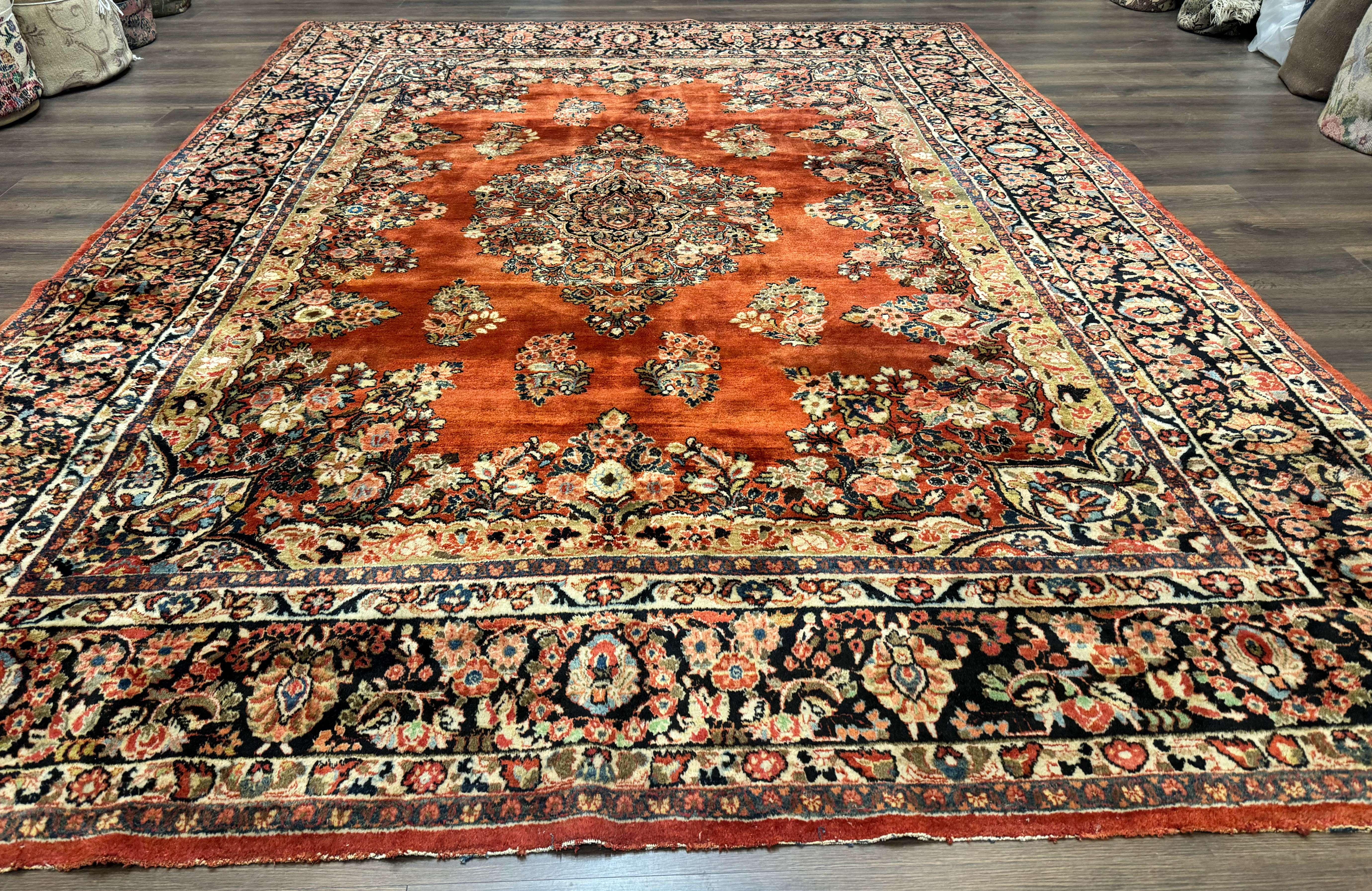 Antique Persian Sarouk Rug 9x12 - Jewel Rugs