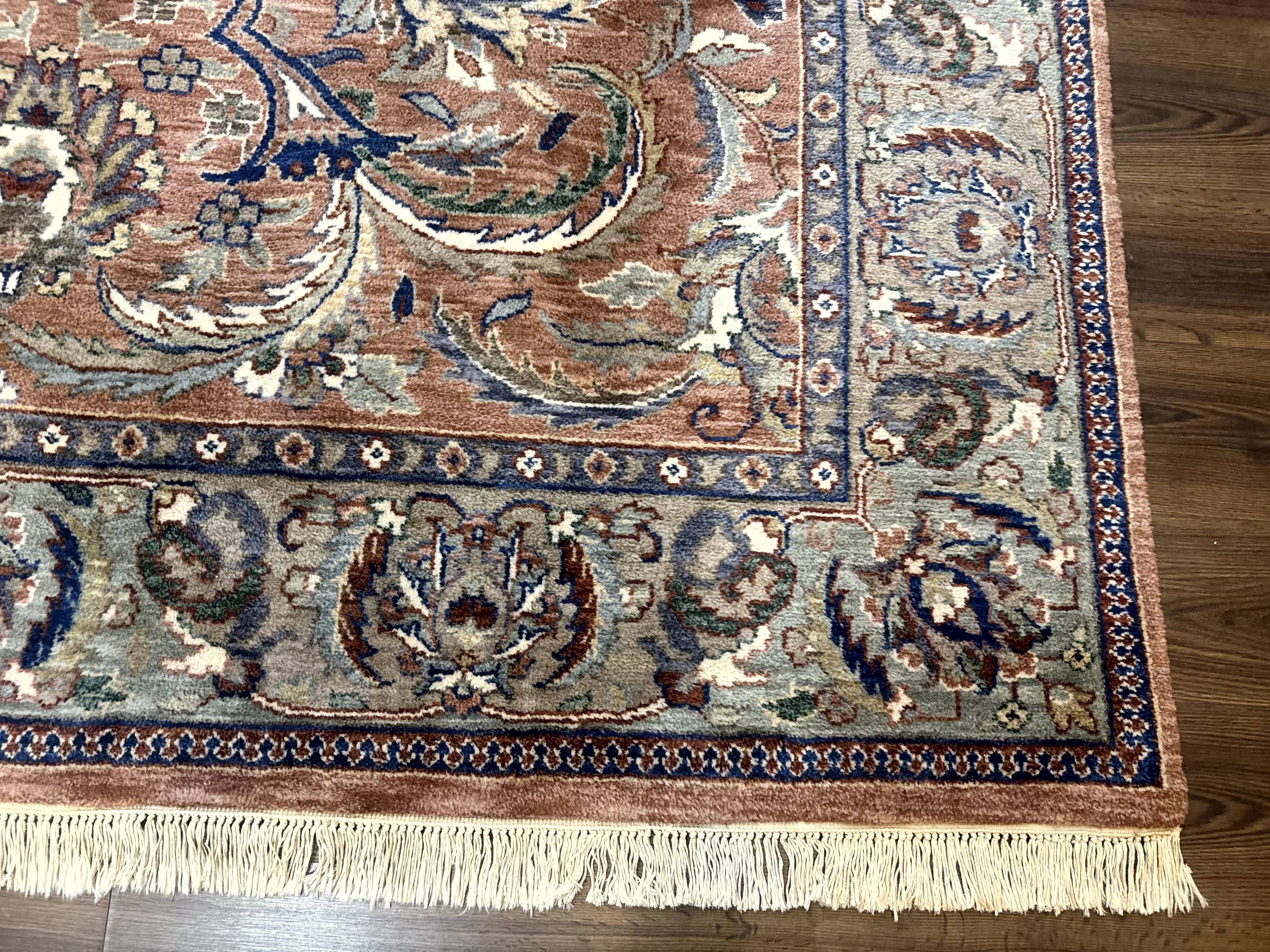 Indo Persian Mahal Rug 8x10, Traditional Wool Oriental Carpet, Pink - Jewel Rugs