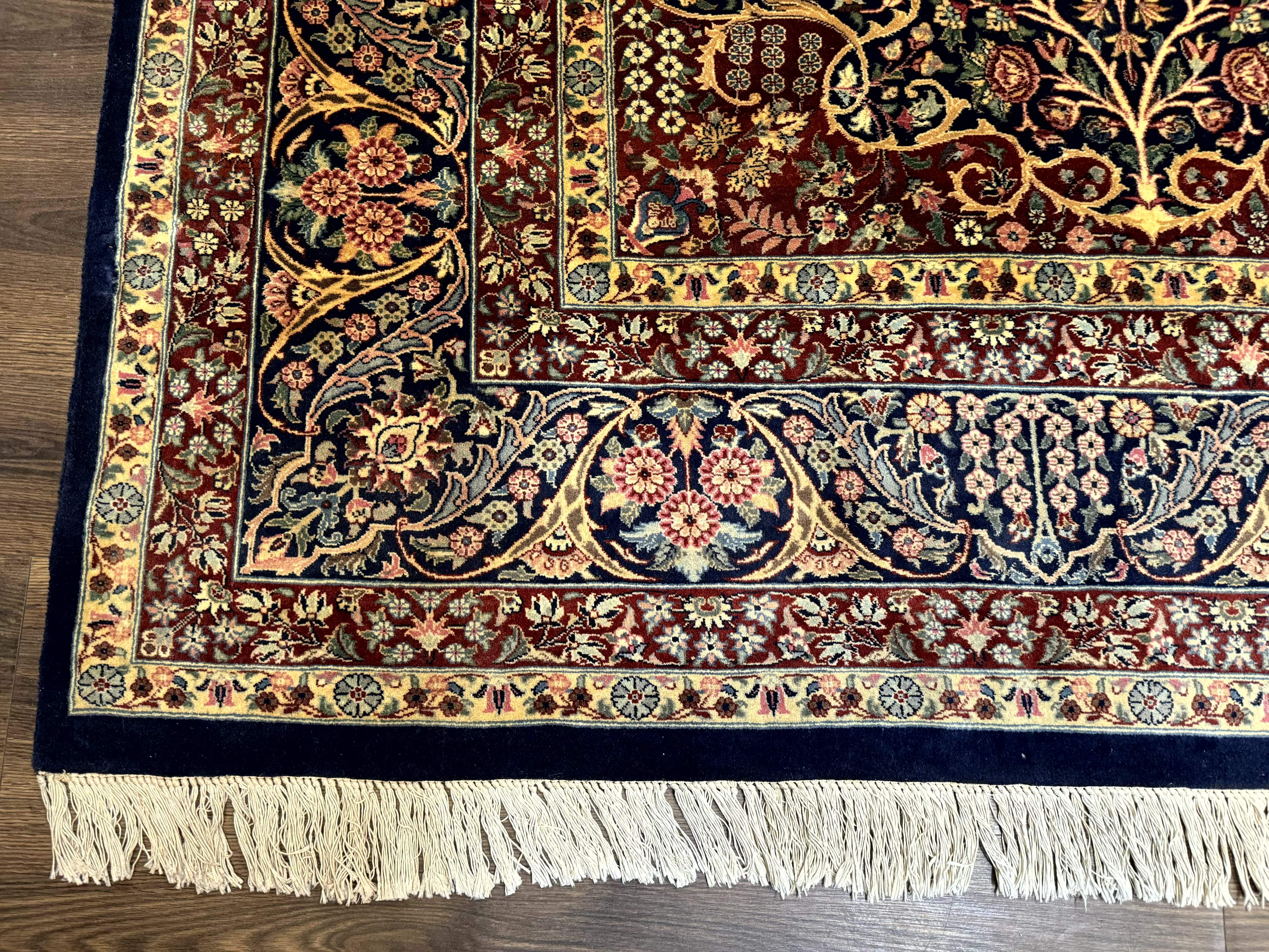 Pak Persian Rug 9x12, Very Fine 270 KPSI, Navy Blue & Dark Red - Jewel Rugs