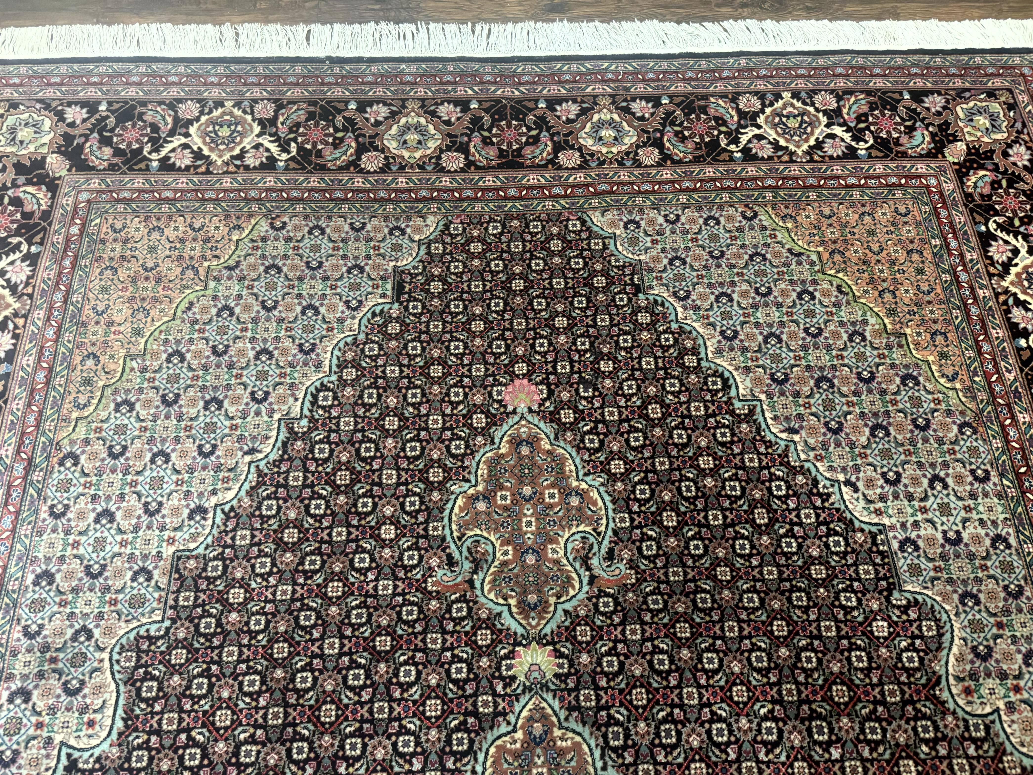 Sino Persian Rug 6x9, Herati Very Fine 400 KPSI, Black - Jewel Rugs