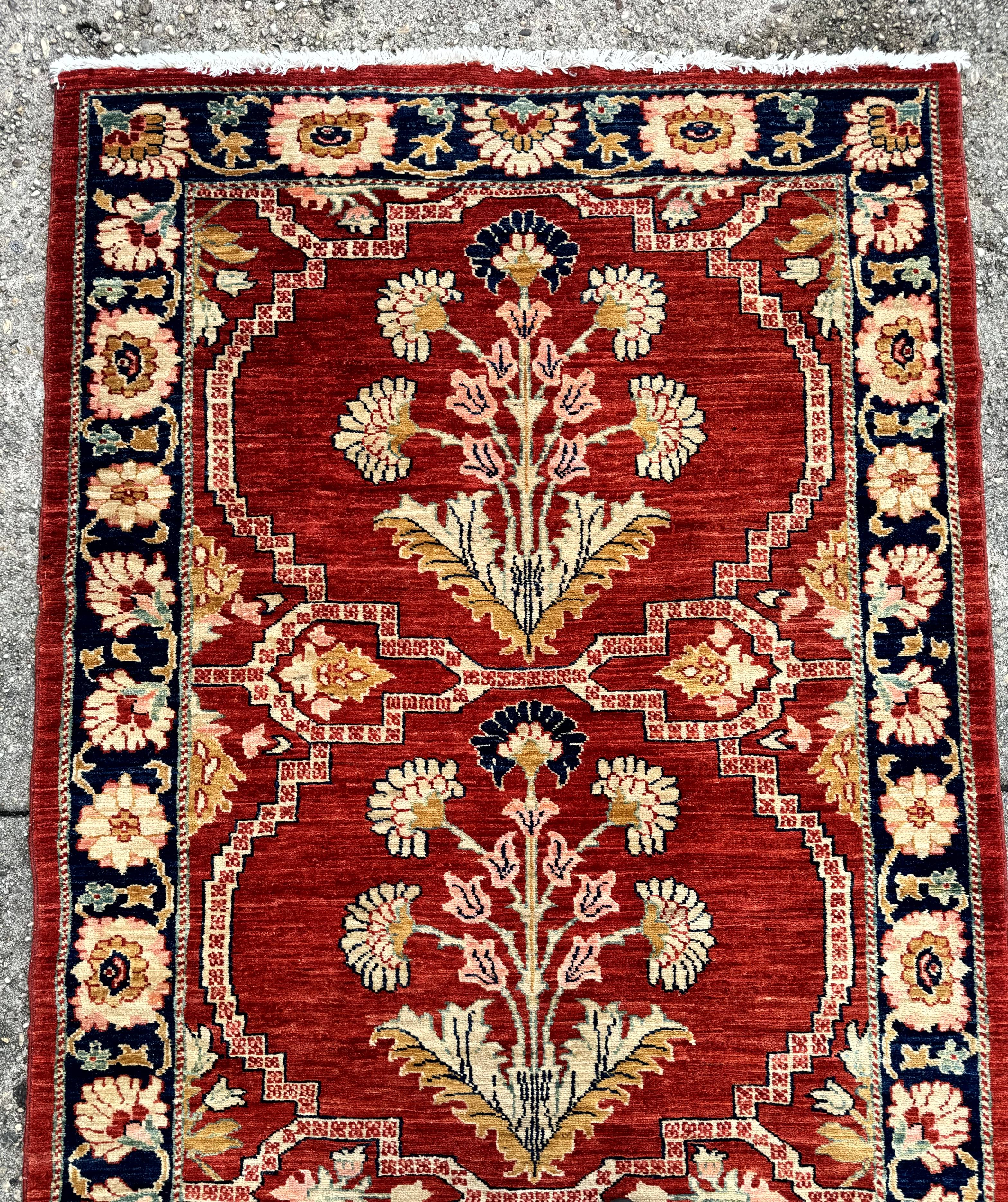 Rare Extra Long Runner Rug 3.9 x 50 ft, Handmade, Wool, Egyptian, Red, Floral, Custom Size - Jewel Rugs