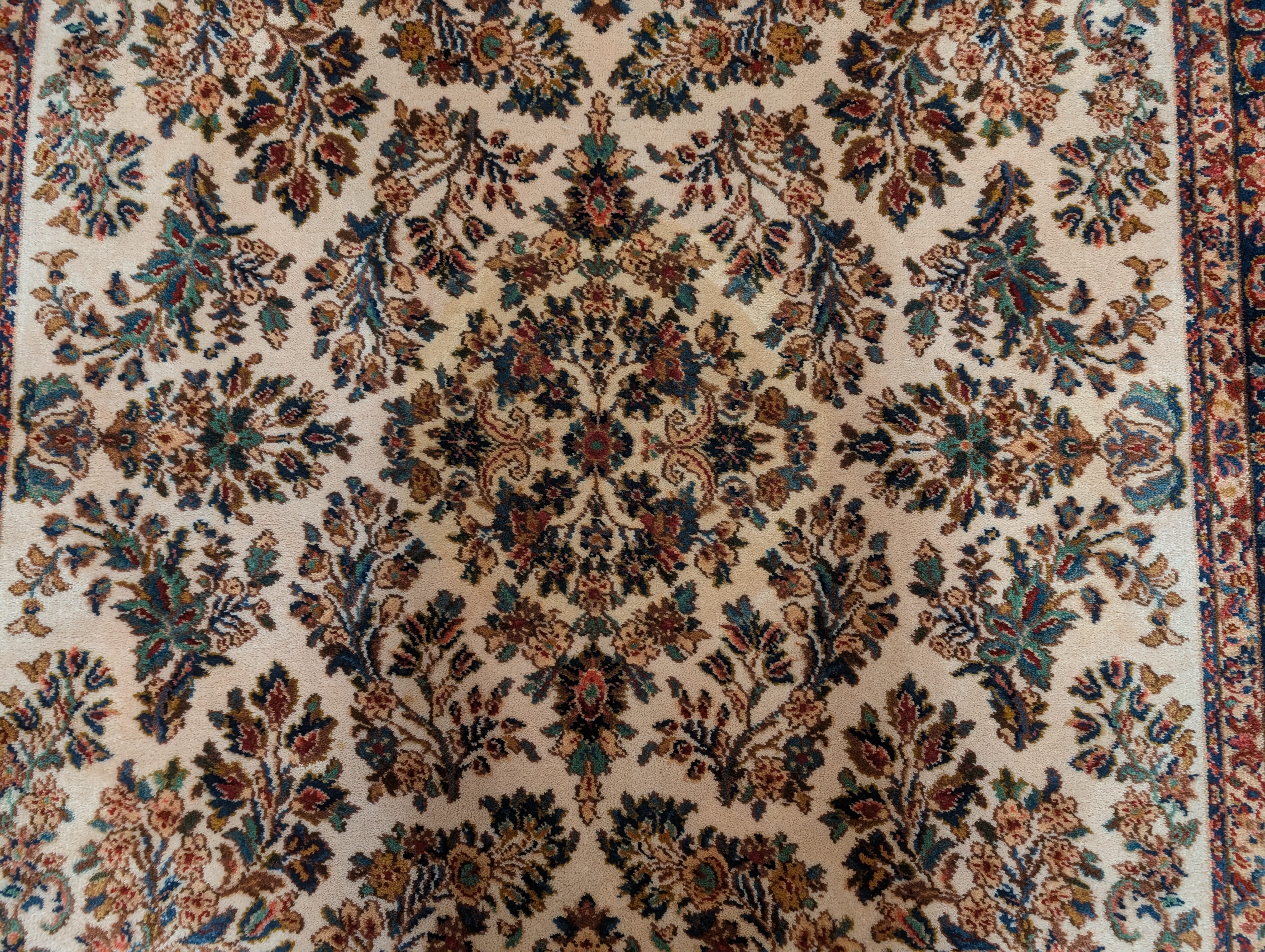 Karastan Rug 5.9 x 9, Ivory Sarouk #760, Original 700 Series, Wool Pile, Vintage - Jewel Rugs